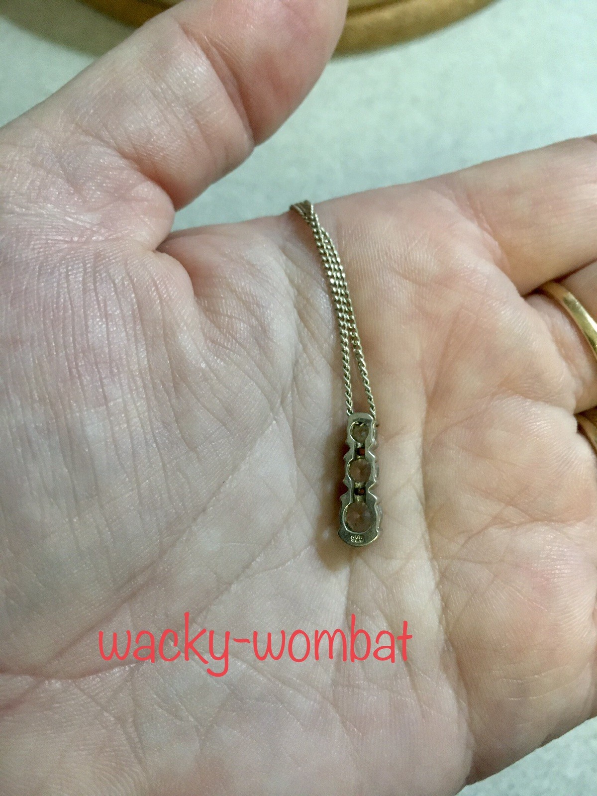 Sterling Silver Necklace With Cubic Zirconia Stones 45cm Stamped 925