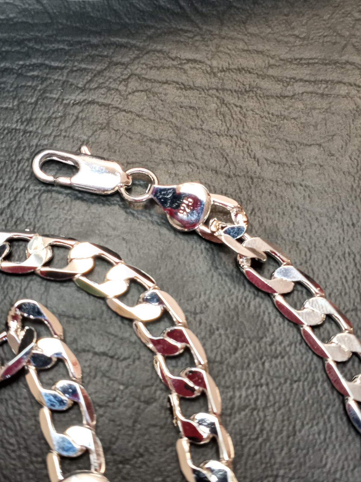 SHARP 925 SILVER PLATED MEN’S WOMEN’S 8MM OVAL LINK CHAIN 24″