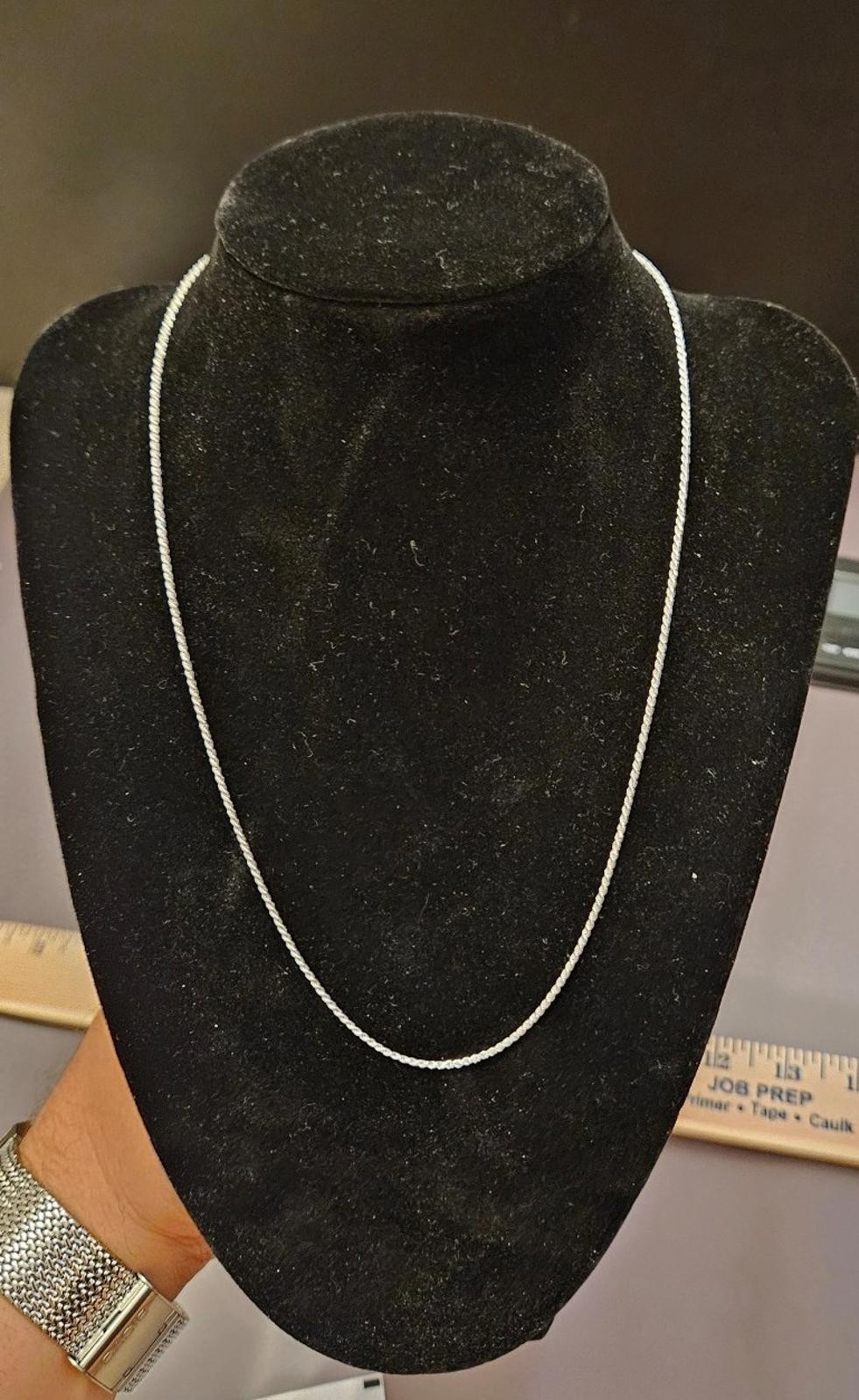 18in 1.5mm Diamond Cut Rope Chain