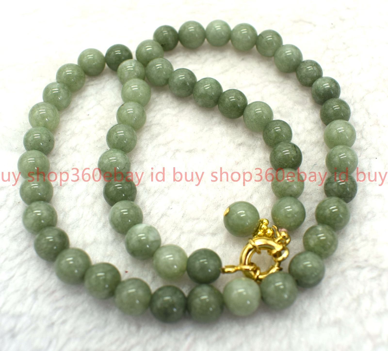 Charming Natural 8mm A green Jade Gemstone Round Beads Pendant Necklace 16-24in