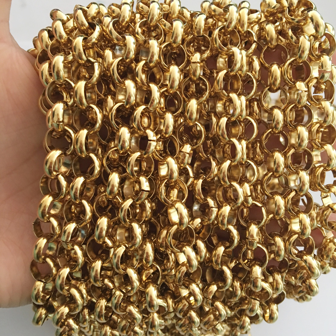 5Meter 3/5/6/8mm Gold Tone In Bulk Factory Stainless Steel Round Rolo DIY Chains