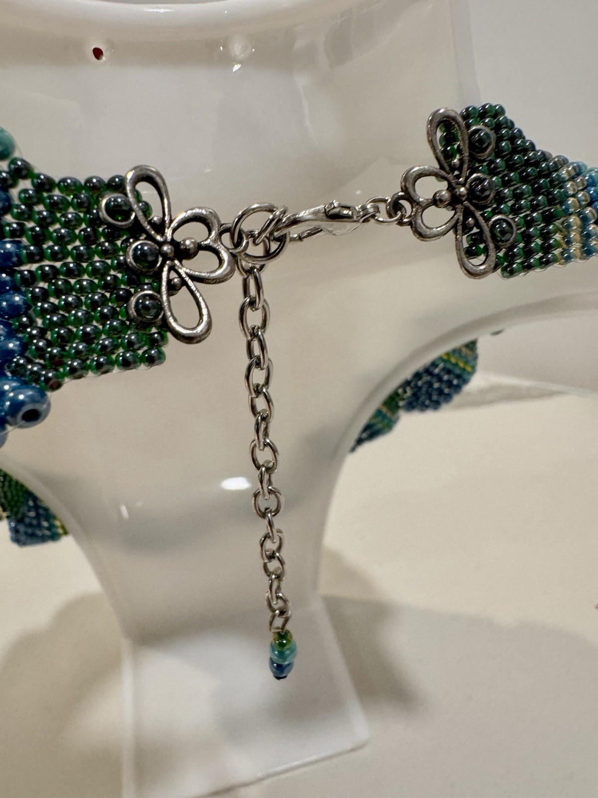Handmade Ukrainian Beaded Statement Necklace One of a Kind Artisan Wearable Art
