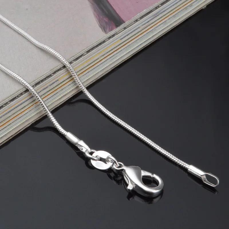 Men&Women’s 925 Sterling Silver Tarnish-Free Italian Snake Chain Necklace 16-38″