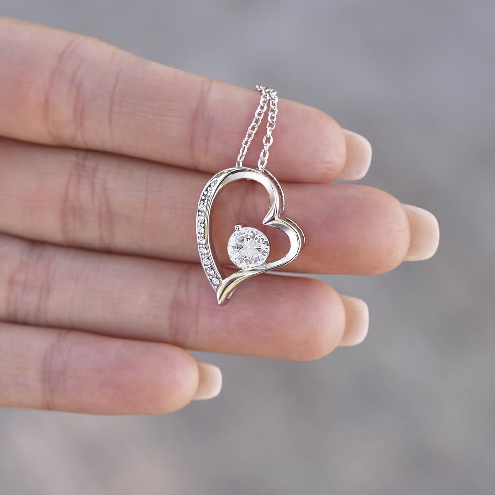 Cubic Zirconia Necklace Gift for Daughter from Dad with Heart Pendant Jewelry