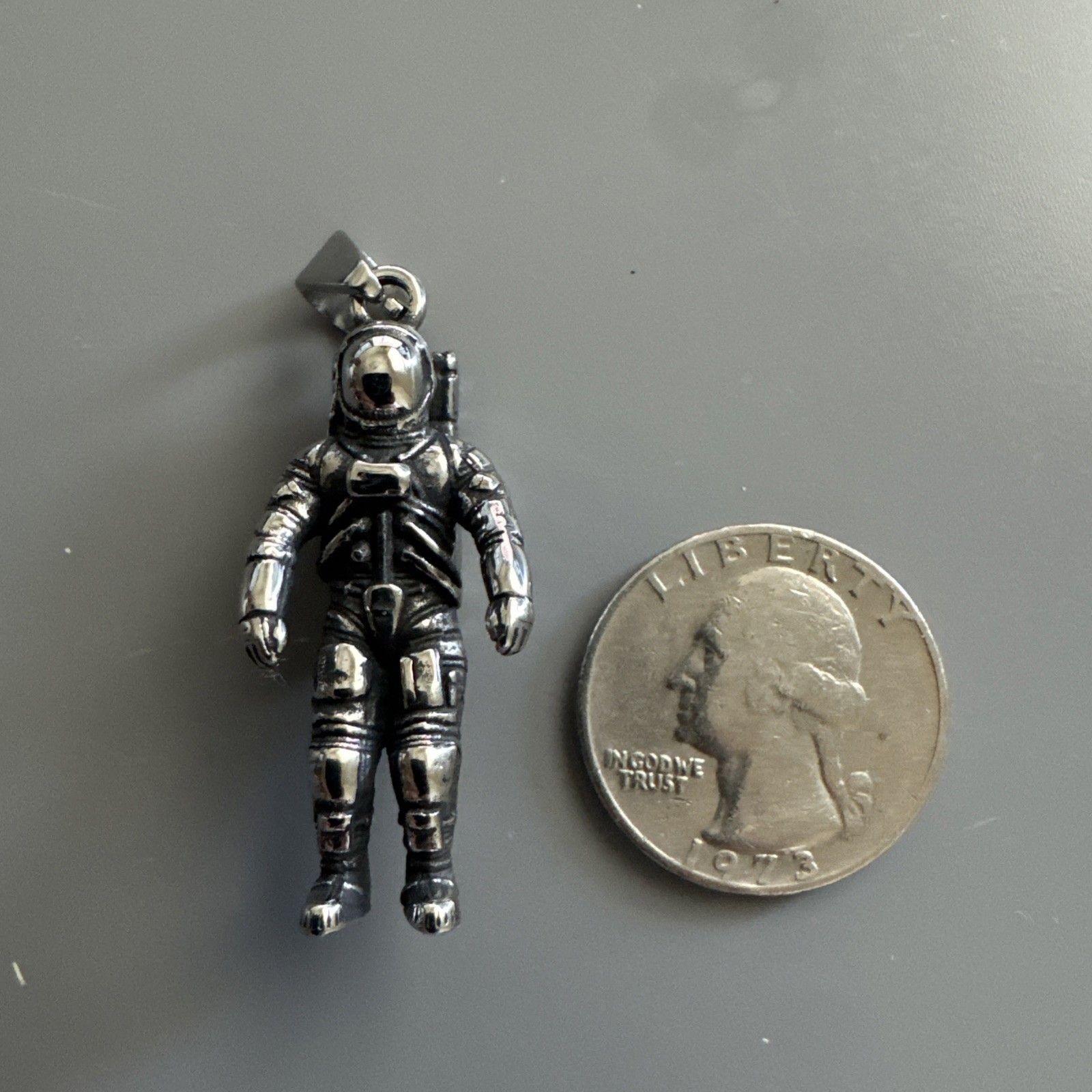 Astronaut Stainless Steel Pendant 24 Inch Chain Space Meteor Trendy Gift Galazy