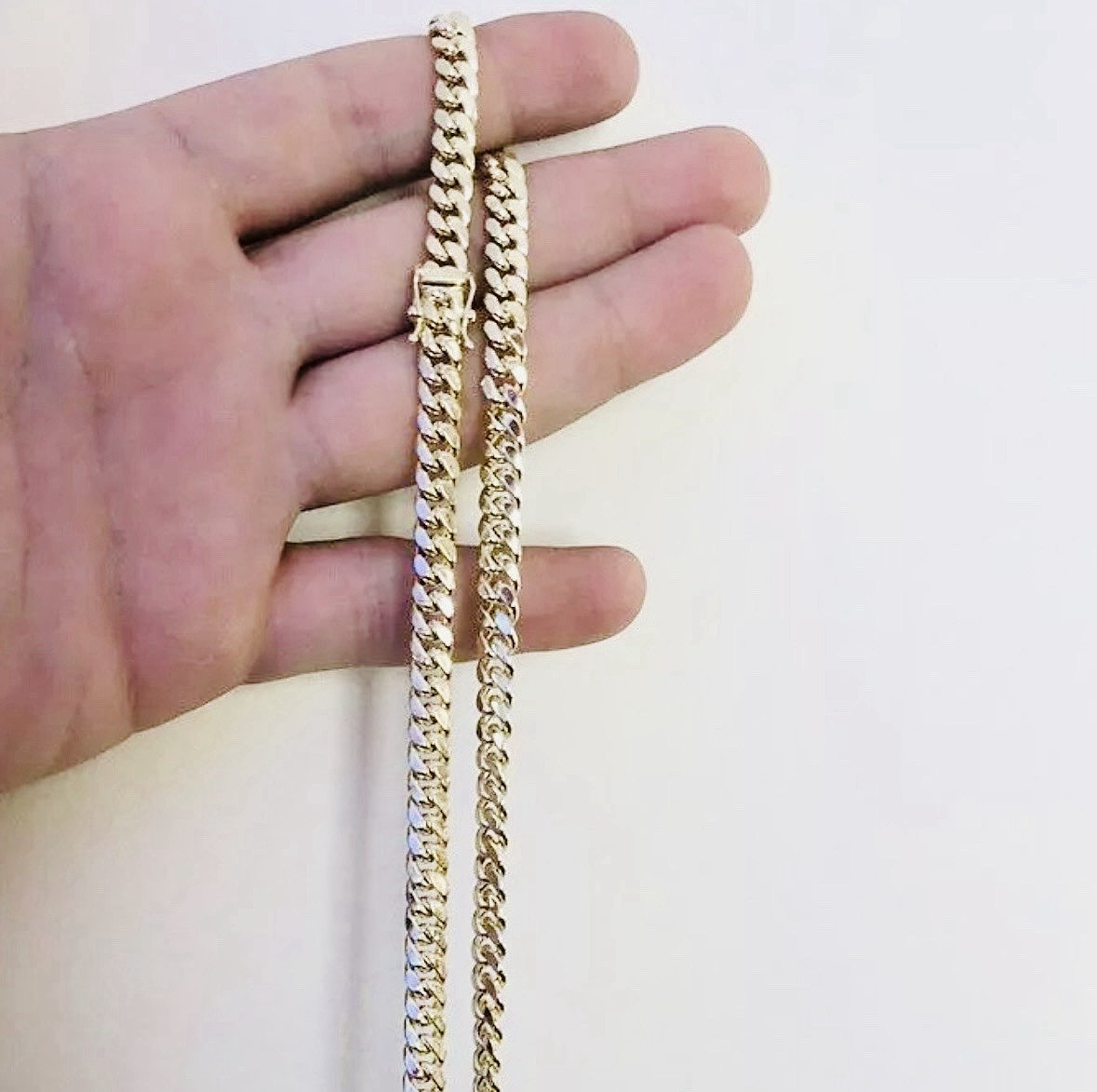Men’s Solid 14k Yellow Gold 6mm Miami Cuban Link Chain 24″ Necklace