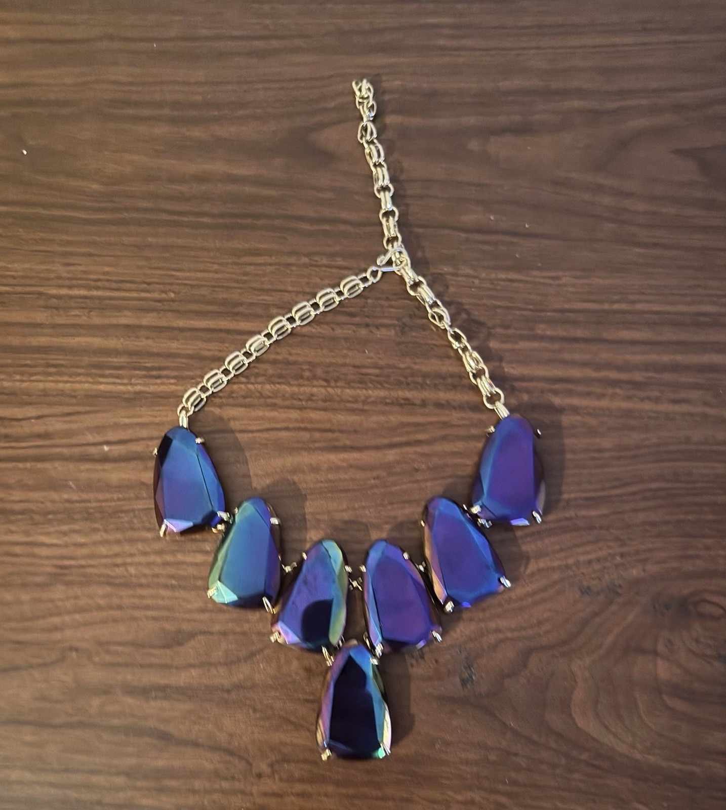 Kendra Scott Navy Dusted Glass Harlow- Rose Gold Hardware