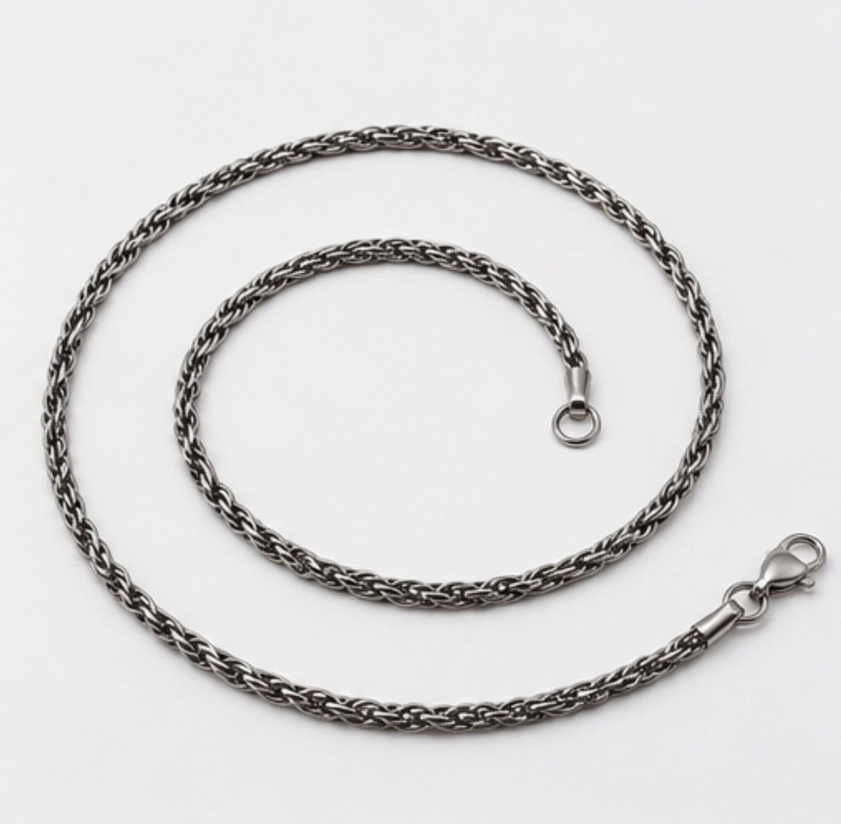 Stainless Steel Rope Chain Necklace – Classic Unisex Design