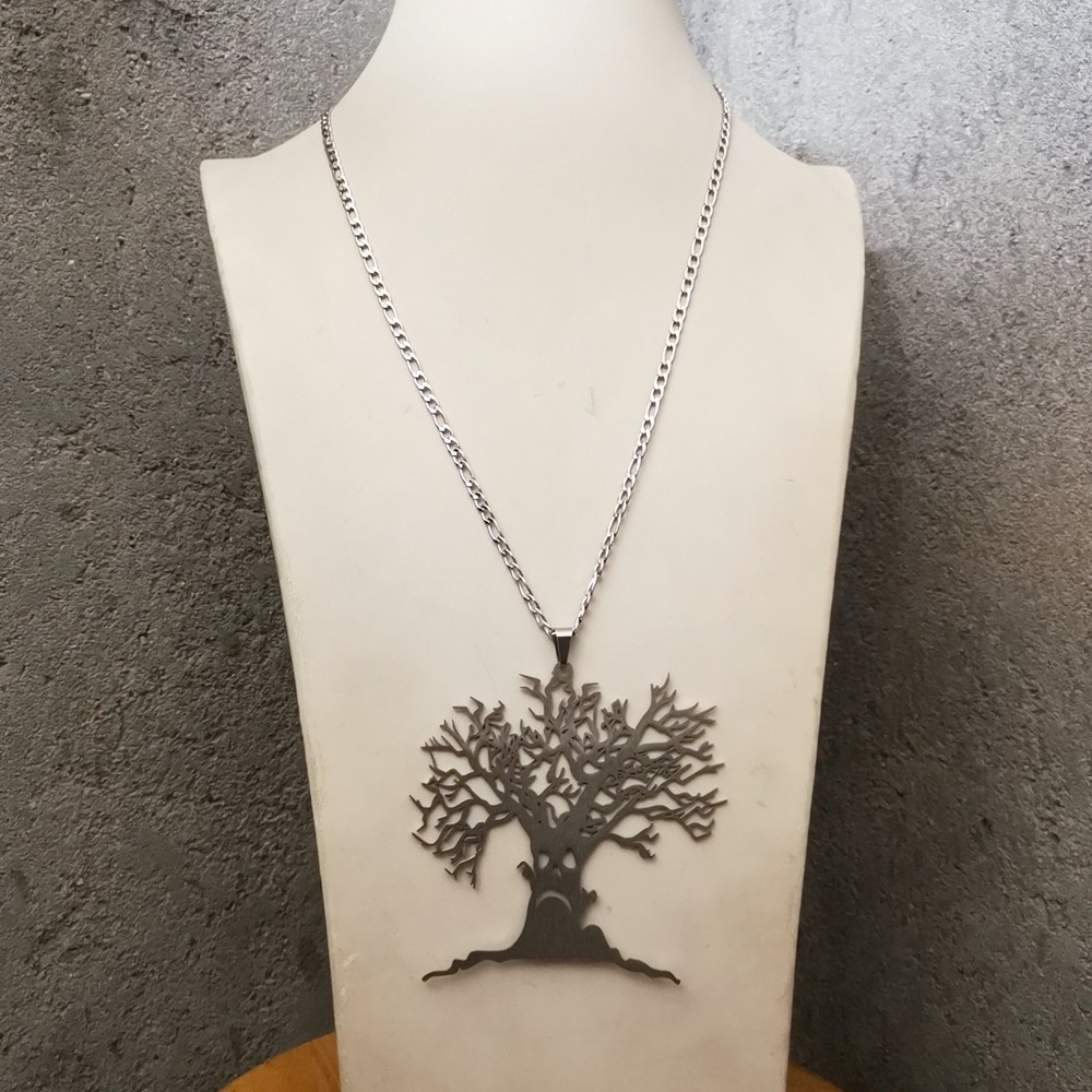 Haunted Mound Sematary symbol S.steel Pendant with 30inch Figaro link Necklace