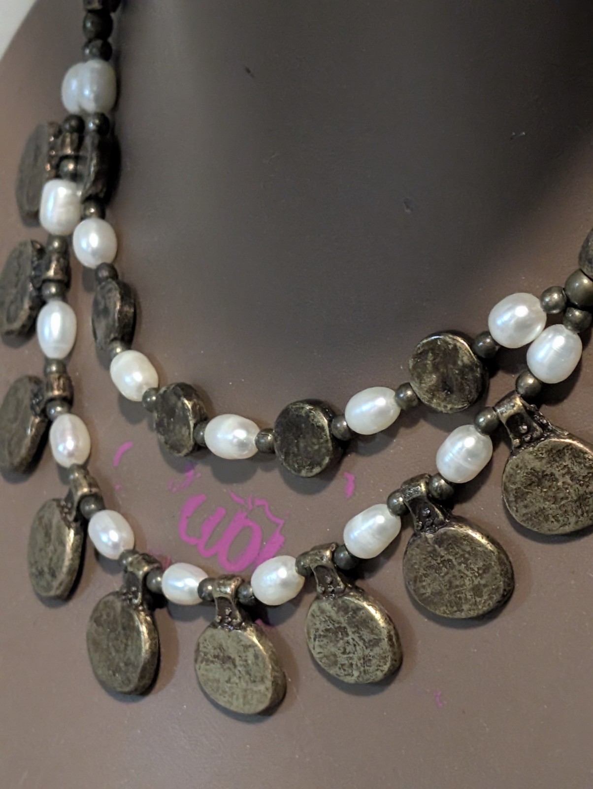 Lenny Niemeyer Handmade Brazilian Necklace, Leather, Beads & Metal Charms 48cm