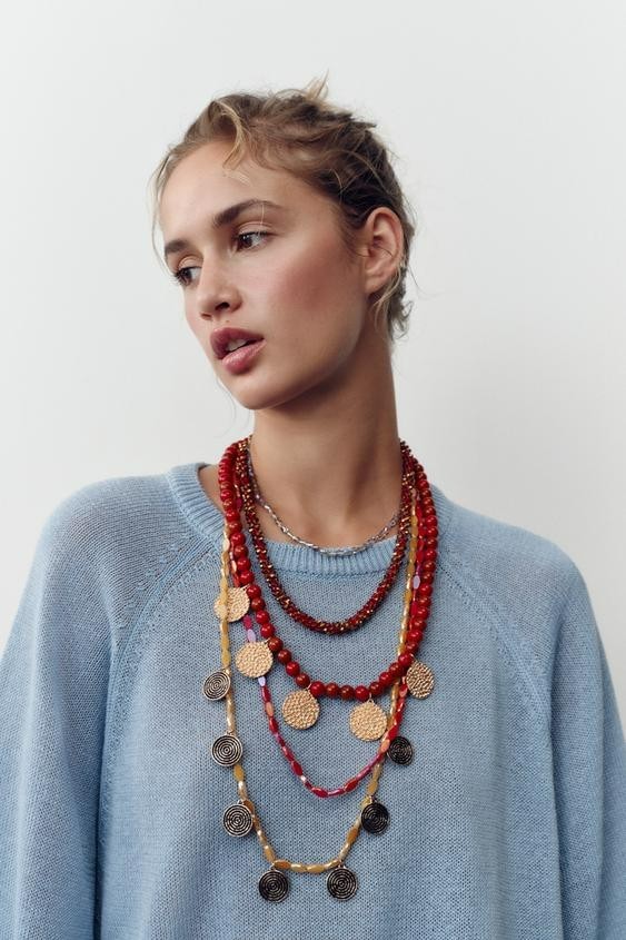 $59 ZARA BEADED COIN NECKLACE PACK