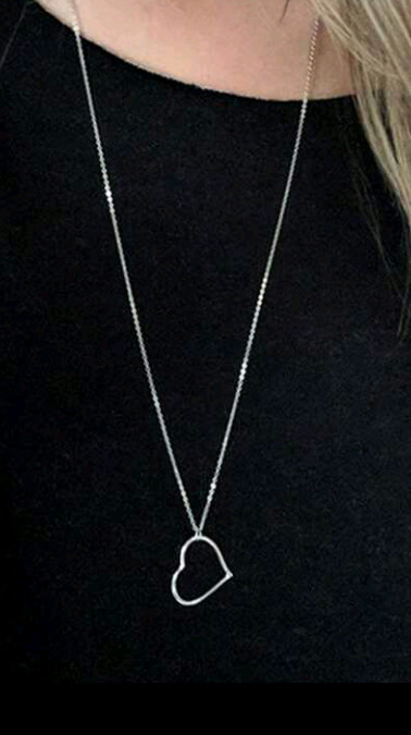 NECKLACE SIMPLE MINIMALIST HOLLOW OUT HEART PENDANT ZINC ALLOY