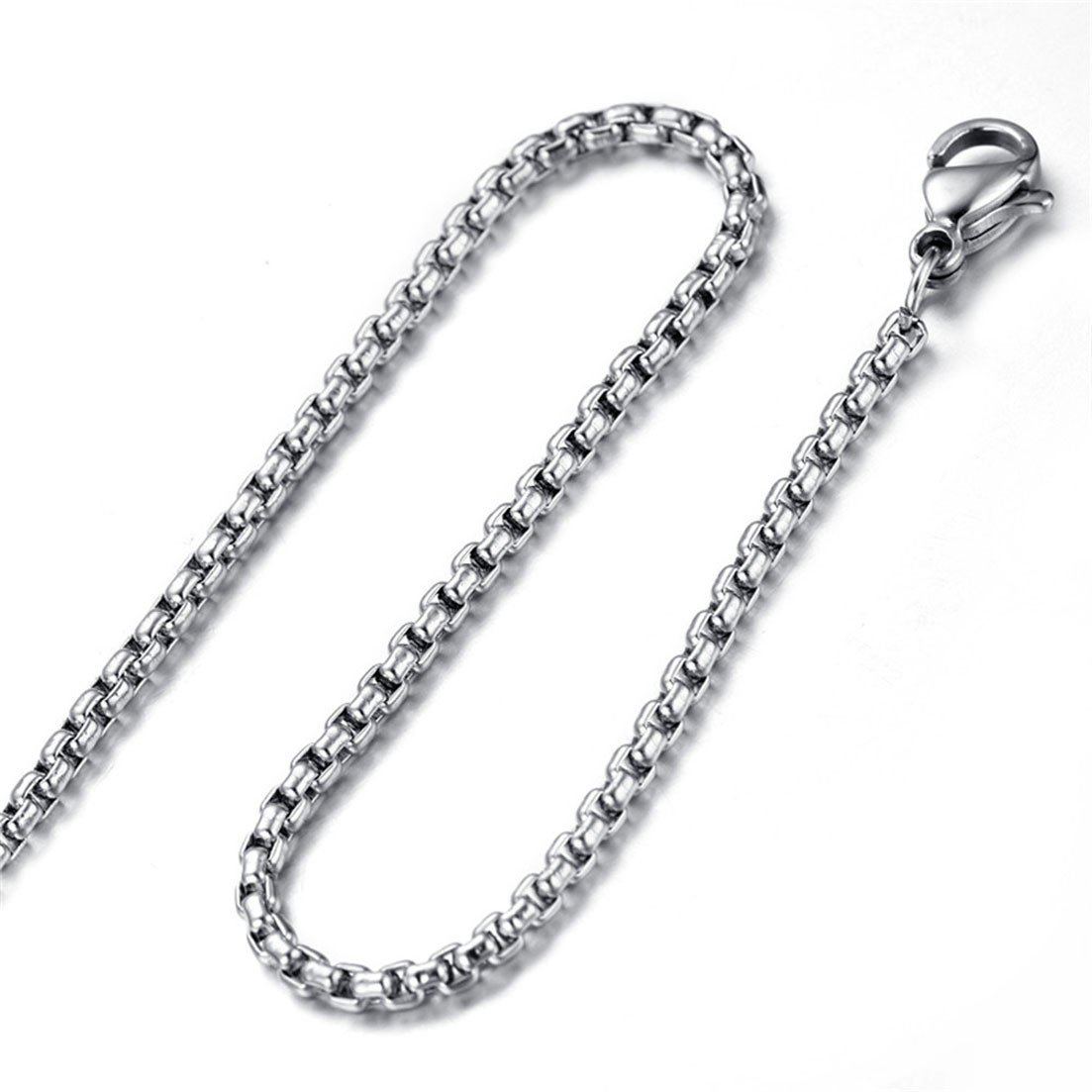 2/3/4/5/7mm Stainless Steel Women Mens Rolo Box Link Chain Necklace Bracelet Hot