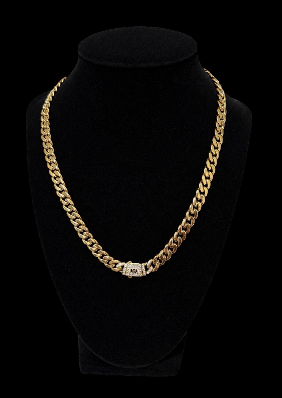 14K Gold-Plated Monaco Style Necklace with Cubic Zirconia