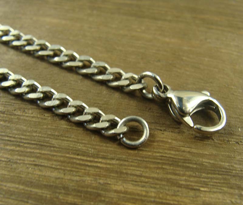 Pure Titanium Anti-allergy Necklace 3.5mm curb chain 55cm 60cm 70cm