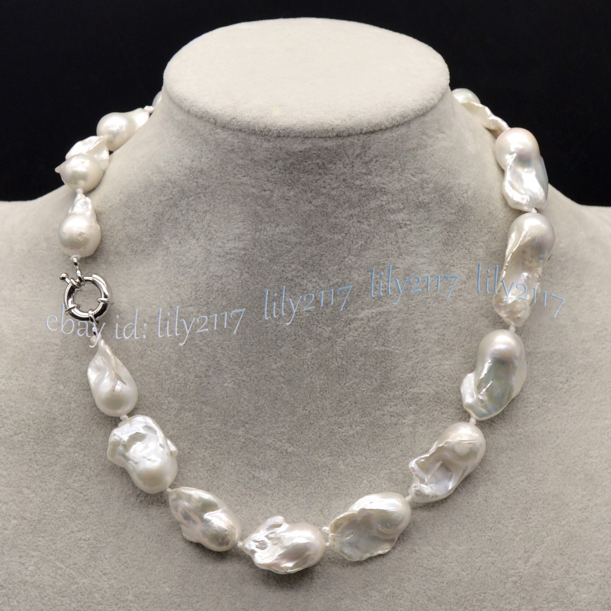 15-23MM Natural White South Sea Baroque Keshi Pearl Necklace Bracelet Earring