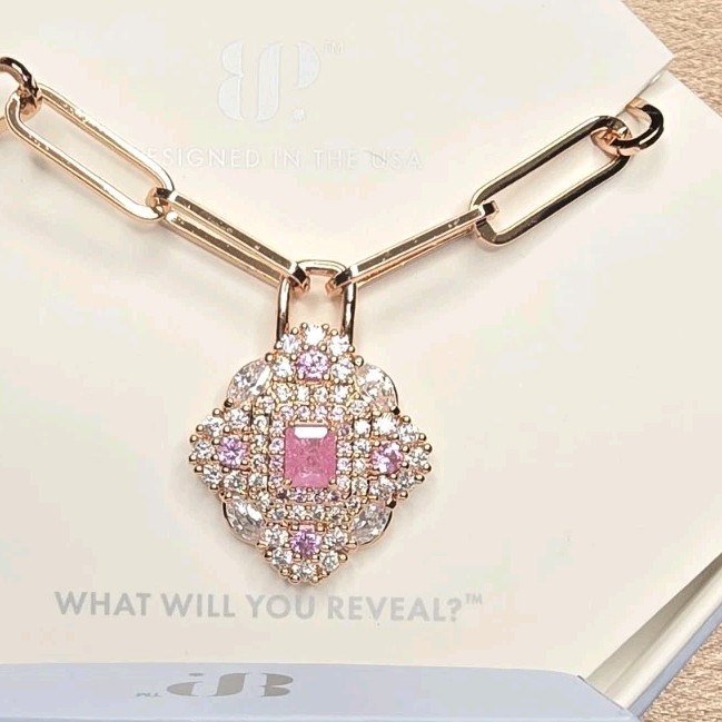 BP Every Shine Remembered Lab Created Pink Crystal Rose Gold NK85491 Necklace