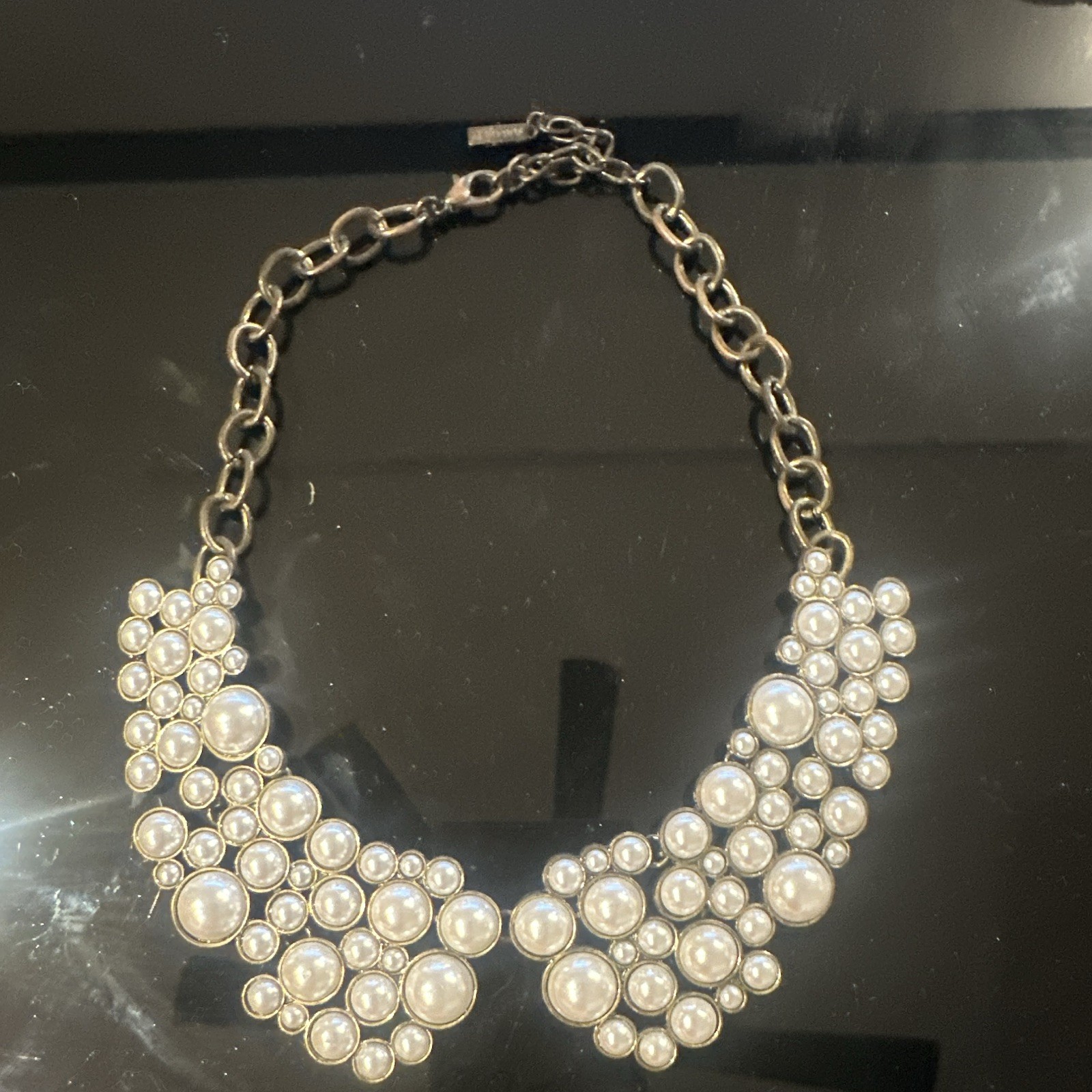 SUGARFIX by BaubleBar Faux Pearl Statement Collar Necklace, bronze Tone