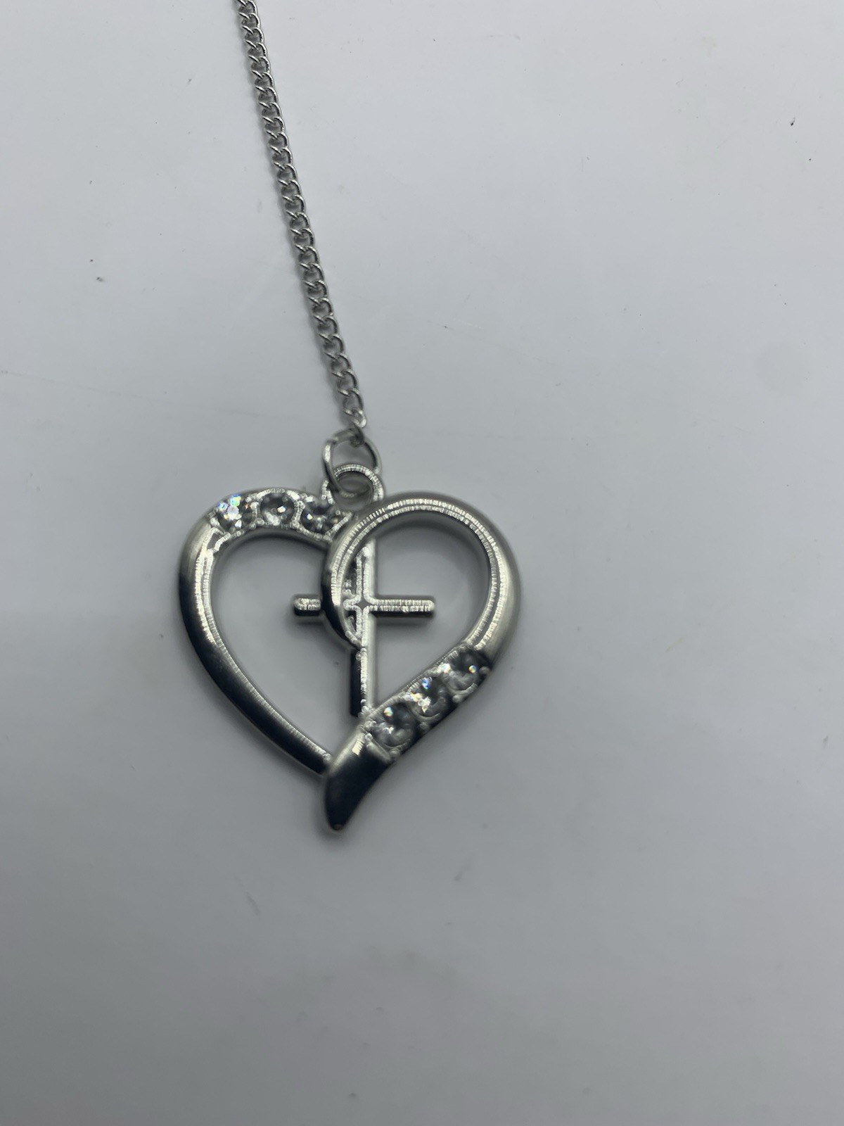 Christian Design Necklace 27 In Length Adjustable Infinity Symbol Heart Cross