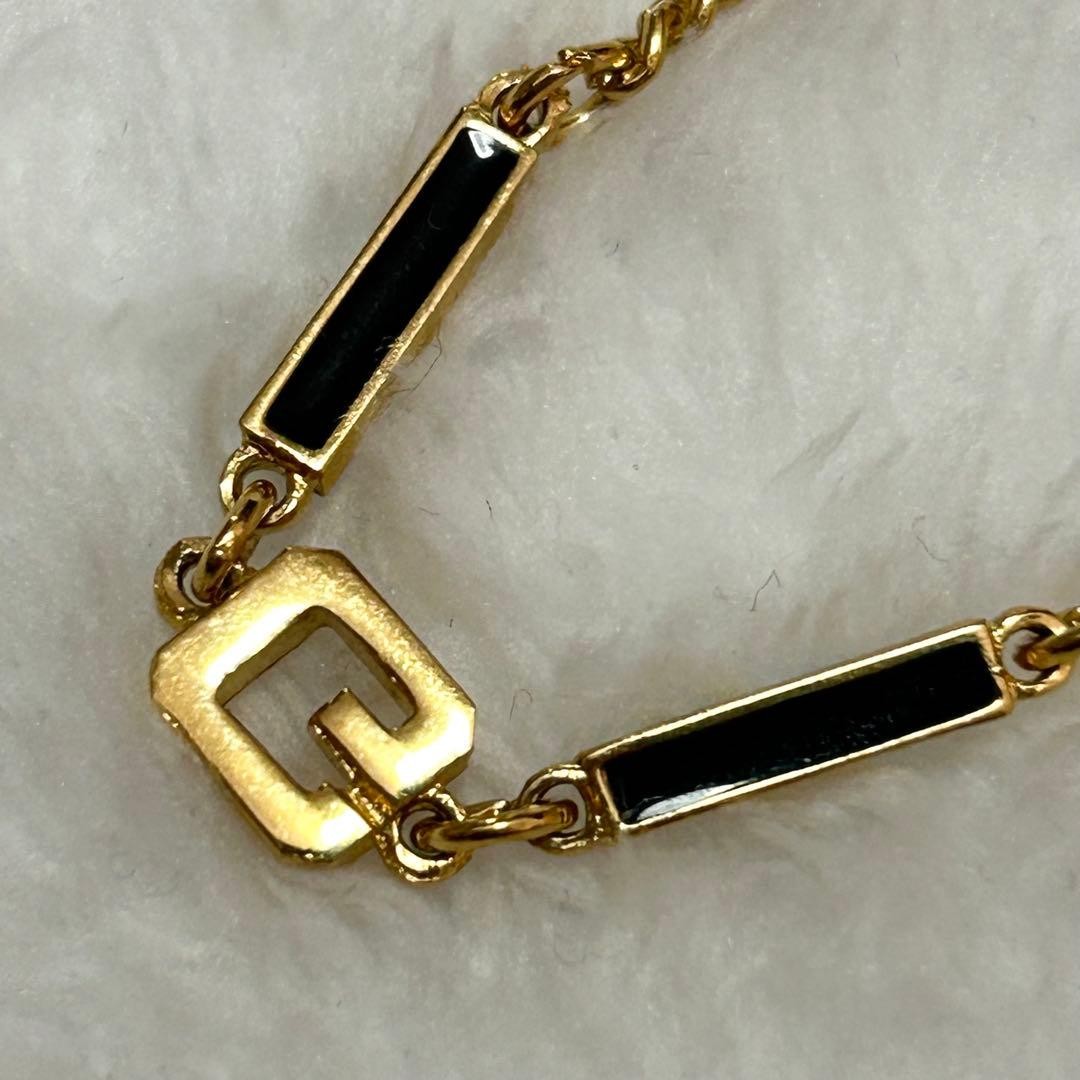 Givenchy Long Necklace Gold G Logo Excellent Condition
