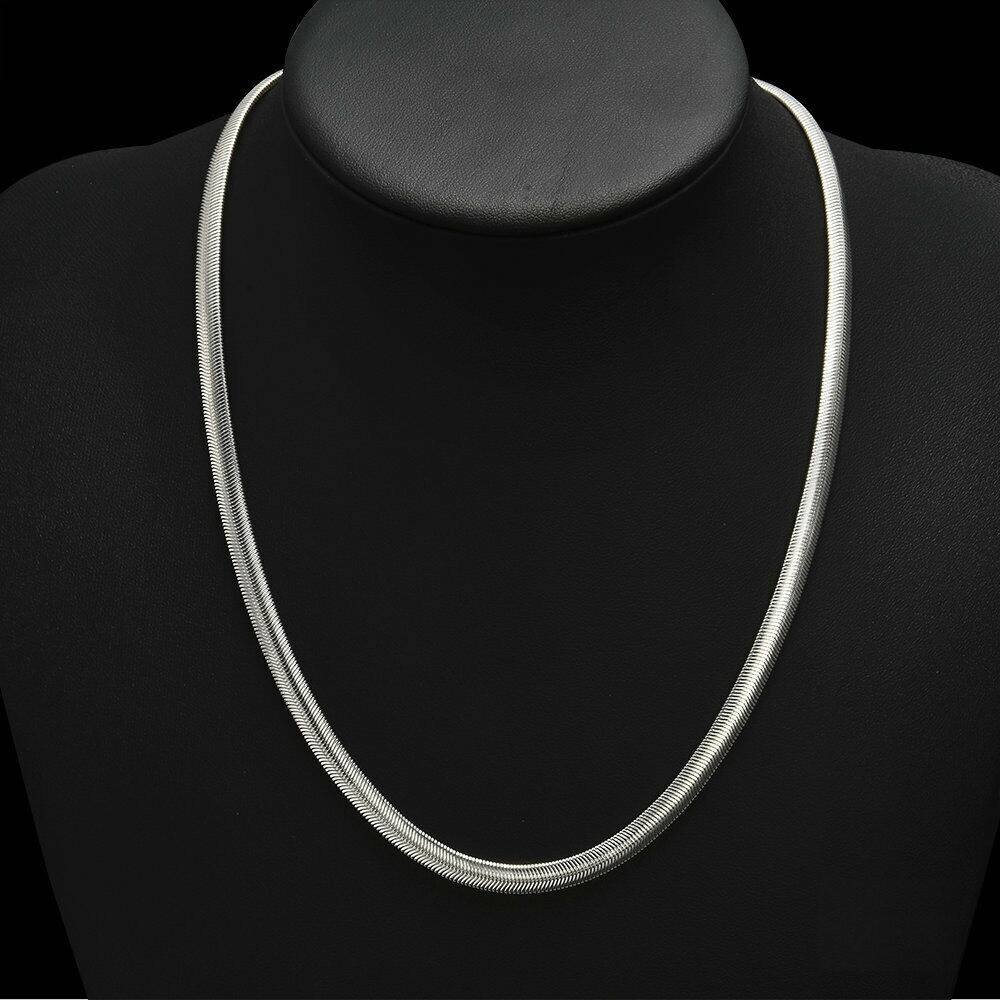 Elegant 925 Sterling Silver New Fashion Jewelry Snake Chain Charm 24″ Necklace
