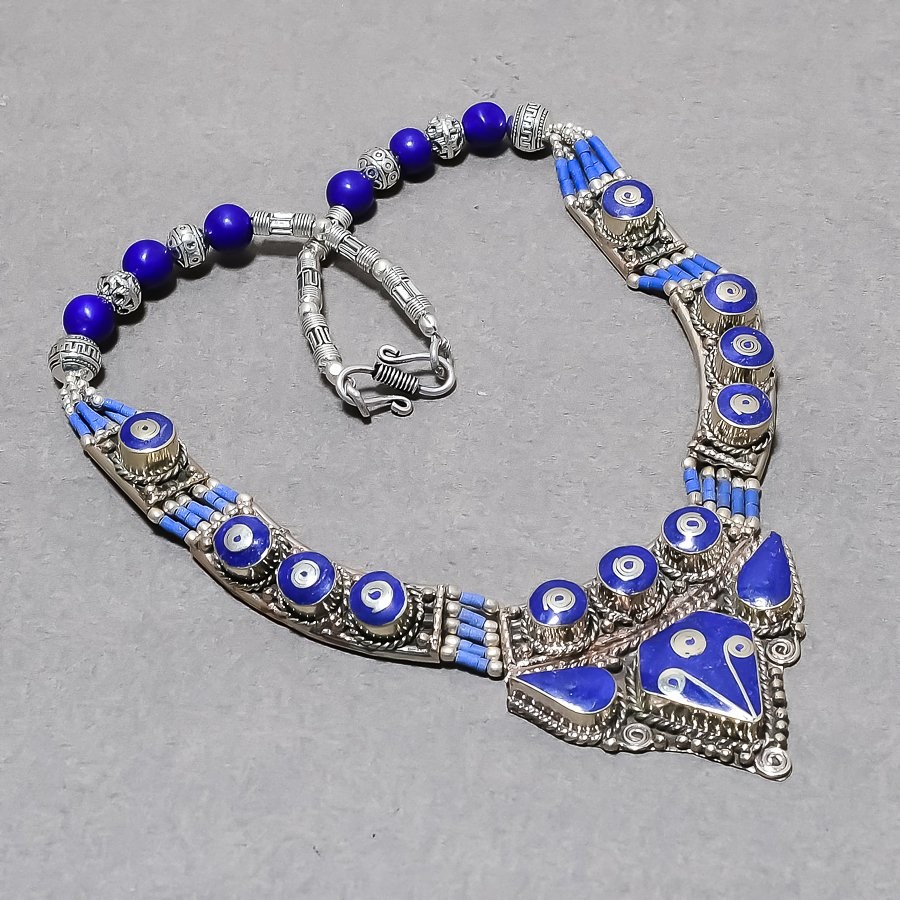 Lapis Lazuli Handmade Bohemian Ethnic Gifted Nepali Jewelry Necklace 18″ SR 6961