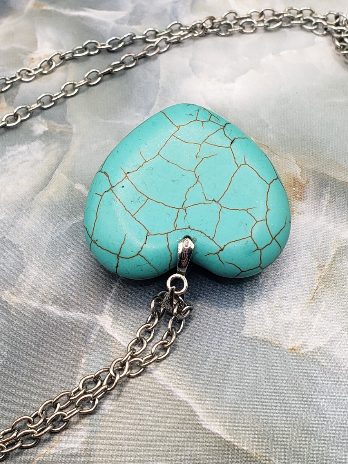 Lot of 4 Statement Pendant Necklaces – Quartz Crystal, Puffy Heart, Green Drop