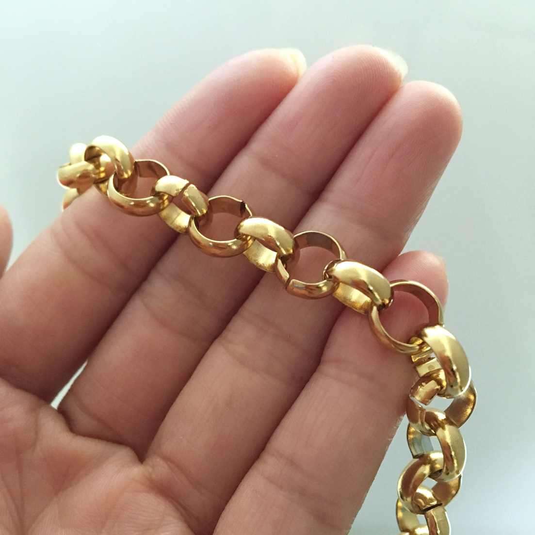 5Meter 3/5/6/8mm Gold Tone In Bulk Factory Stainless Steel Round Rolo DIY Chains