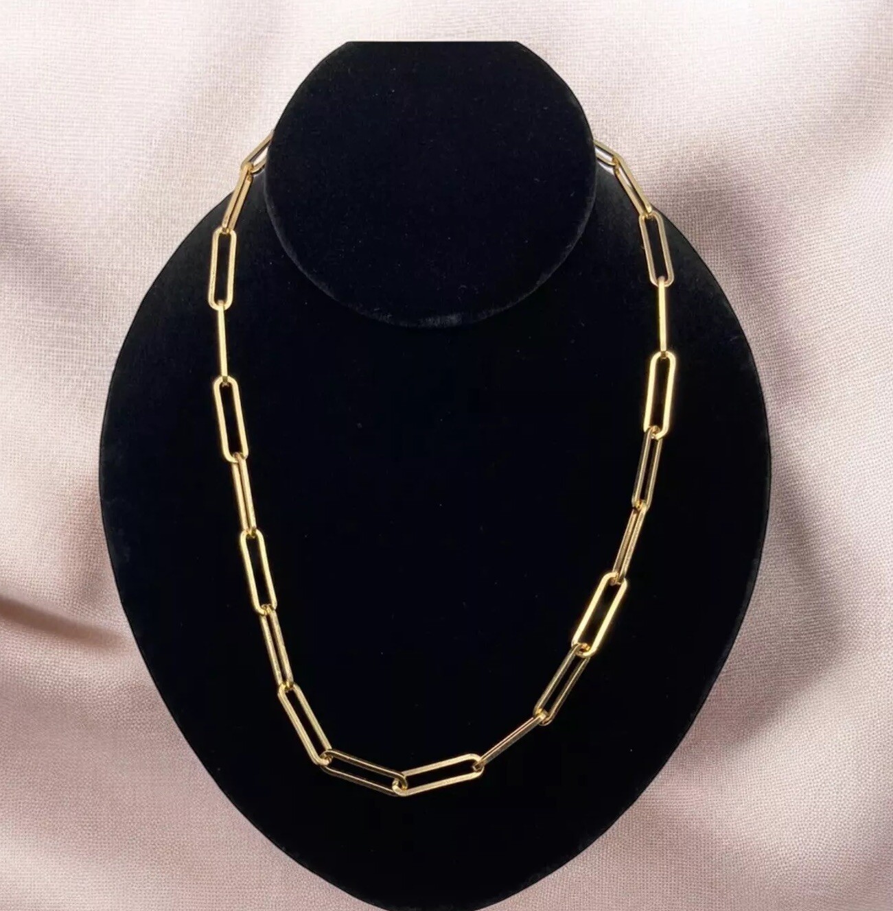 SUGARFIX BaubleBar Nickel Free Paperclip Chain Link Necklace NWT Gold ~20”L