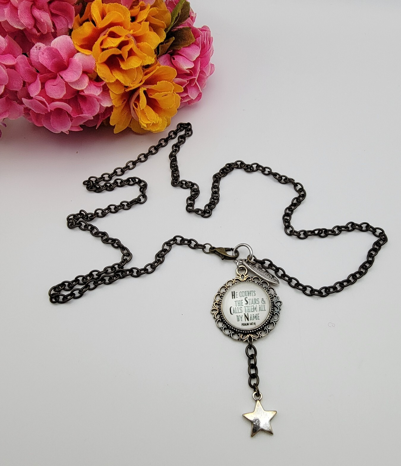 Plunder Pendant Necklace He Counts The Stars And Call Them By Name 27 in Adj.