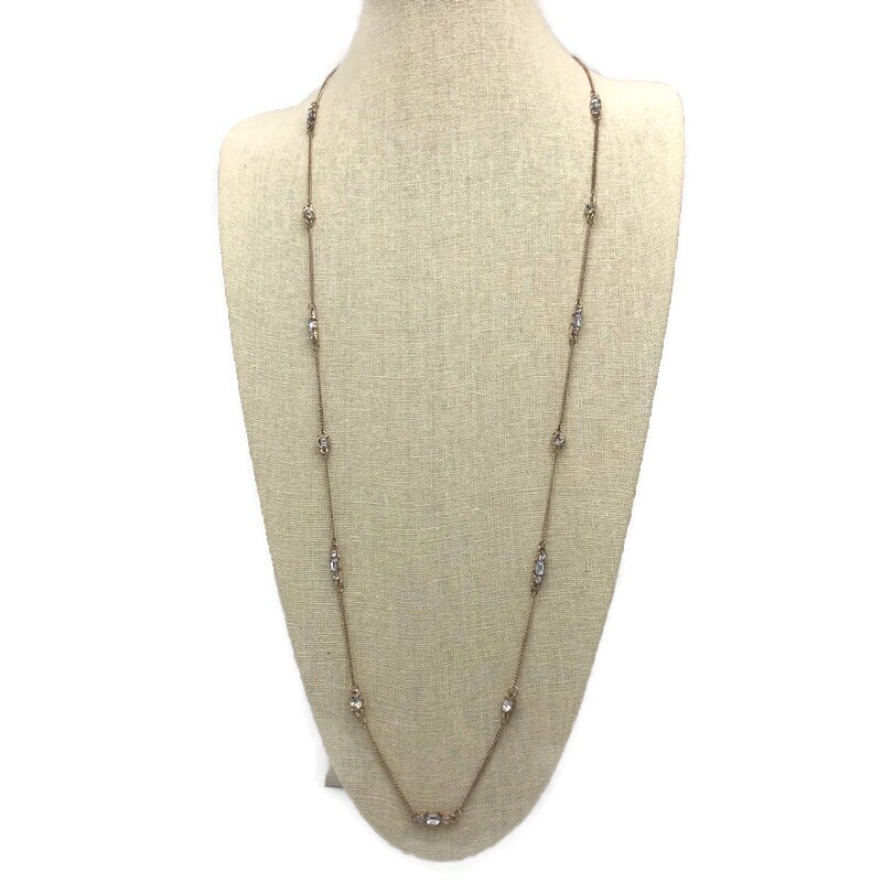 Cara New York Rose Gold-Tone 41″ Necklace Crystal Stations