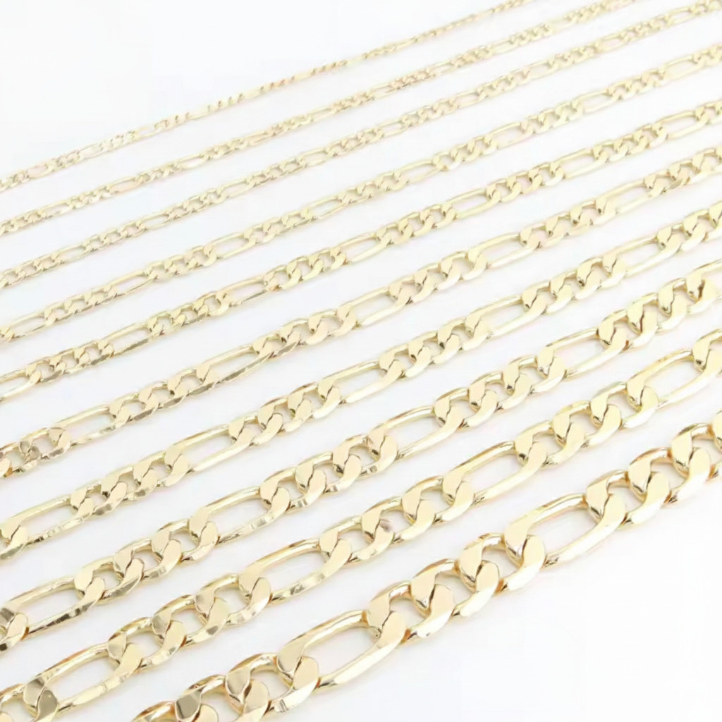 14k Gold Filled Figaro Chain Necklace 3-8mm 18-24” Men Women