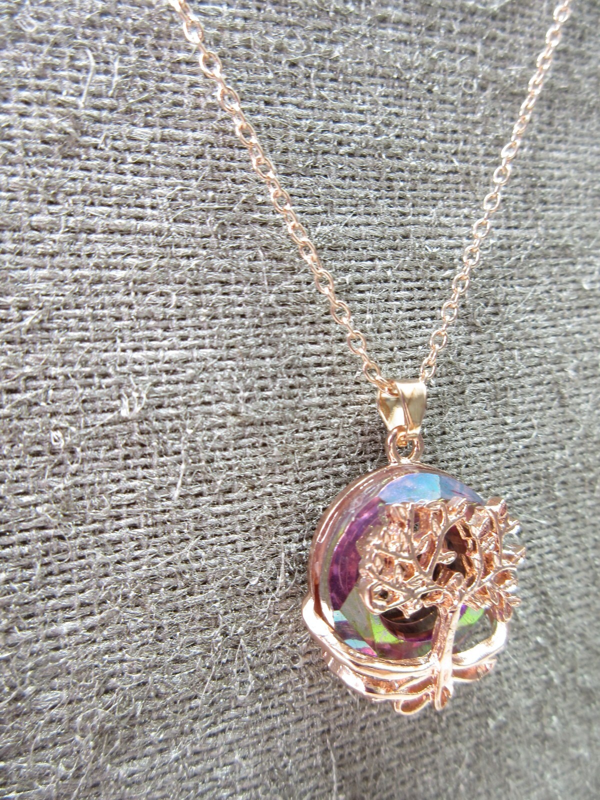 Tree Of Life Necklace Pendant Silver Gemstones Abalone Blue Family Strength Gift