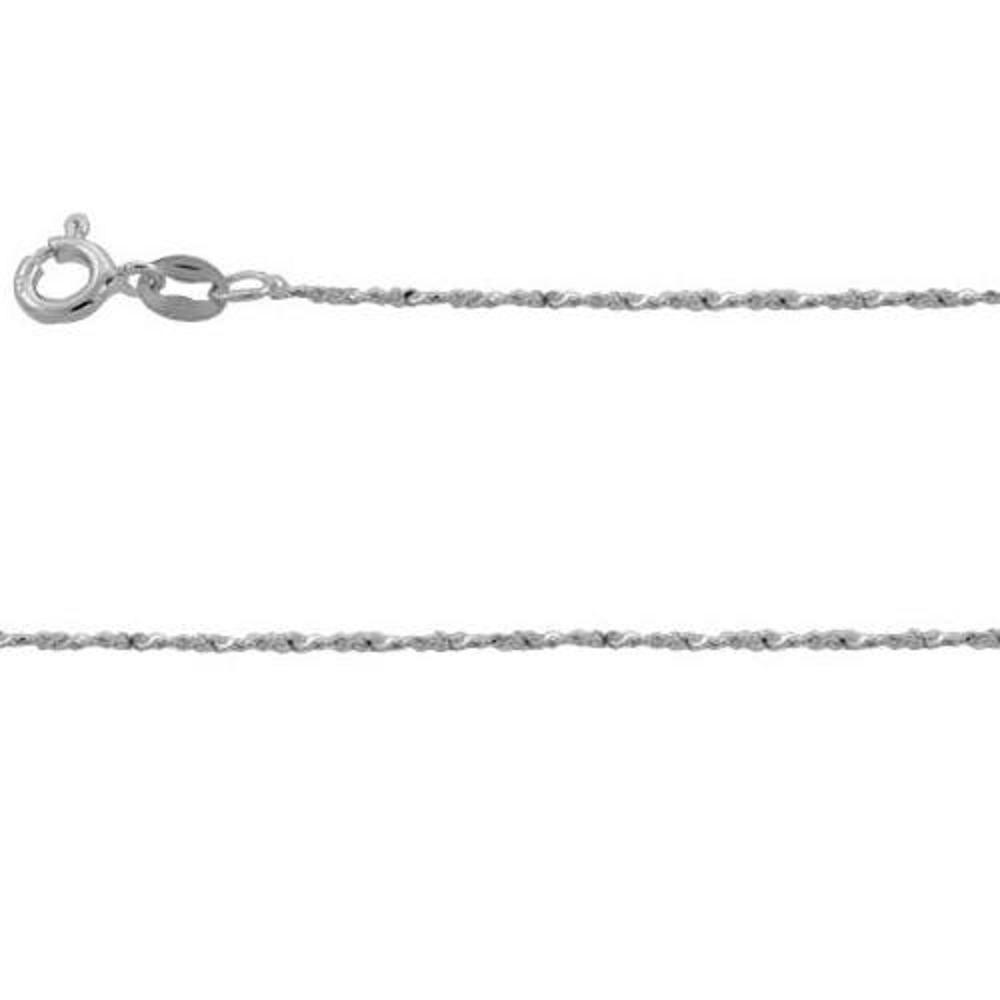 Sterling Silver 1.2mm Twisted Serpentine Rope Chain Necklace or Bracelet