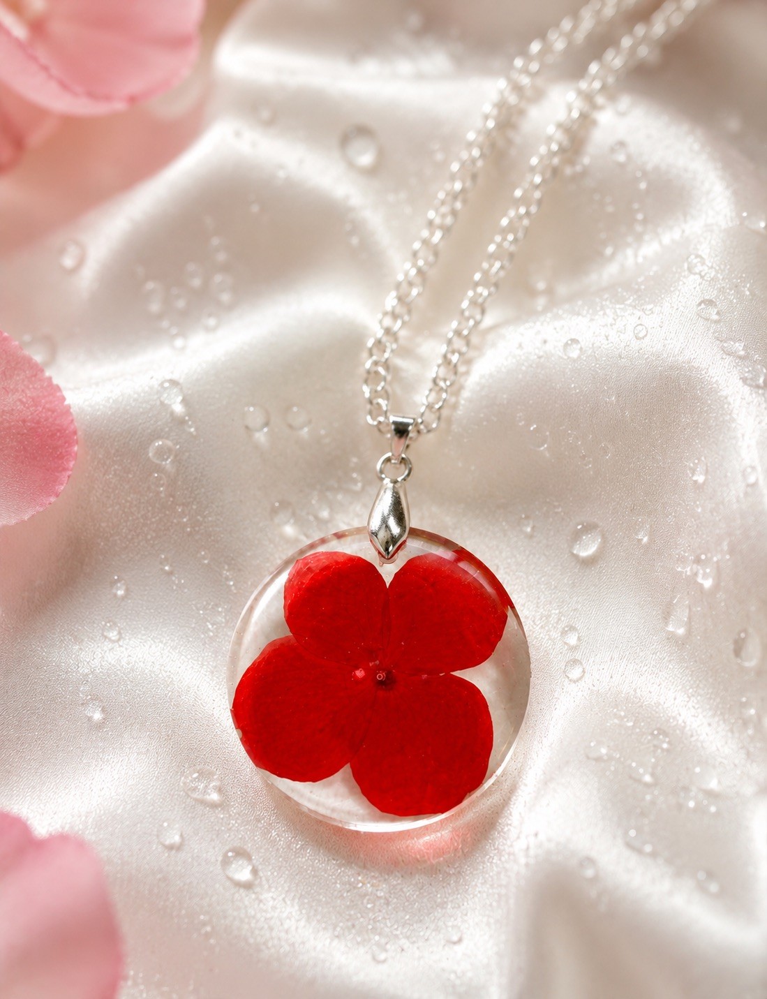 Pressed Flowers Pendant Resin Necklace Pressed Flower Pendant Pressed Flower
