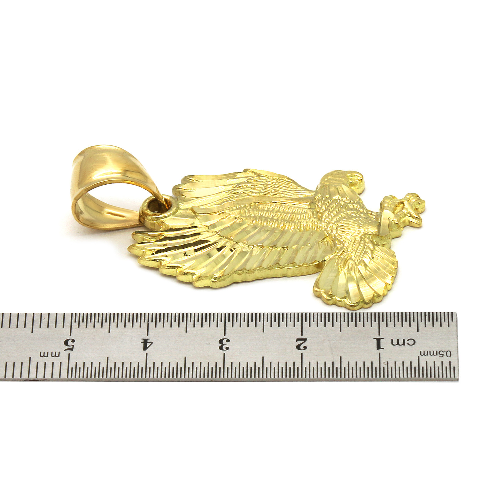 Men’s 18k Gold Plated Eagle Hip-Hop Pendant 6mm Cuban Chain Necklace 24″