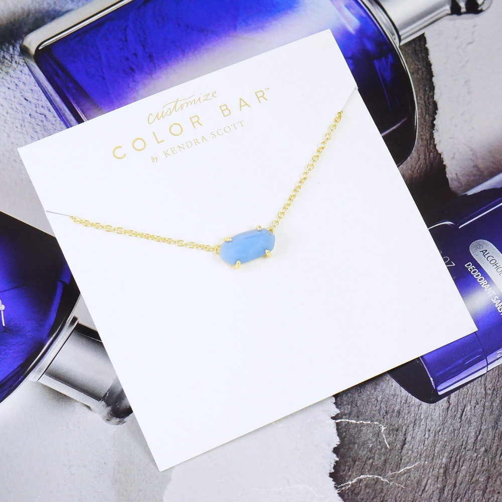 CLEARANCE!! Kendra Scott Ever Blue Glow in the Dark Necklace Earring Gold Plated