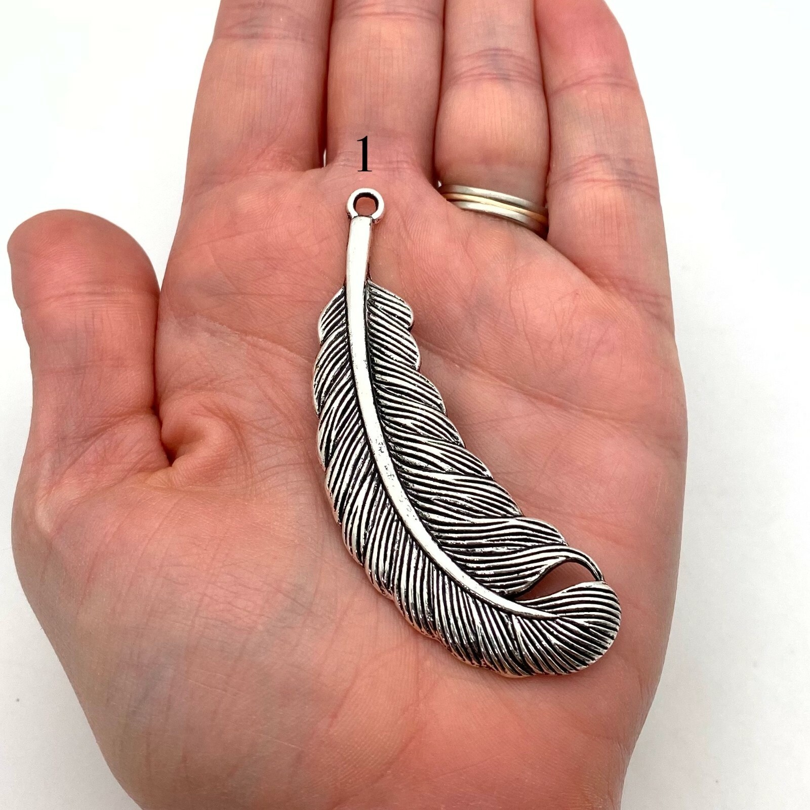 Silver Color Feather Metal Pendant (Available In 3 Options) (MP227)