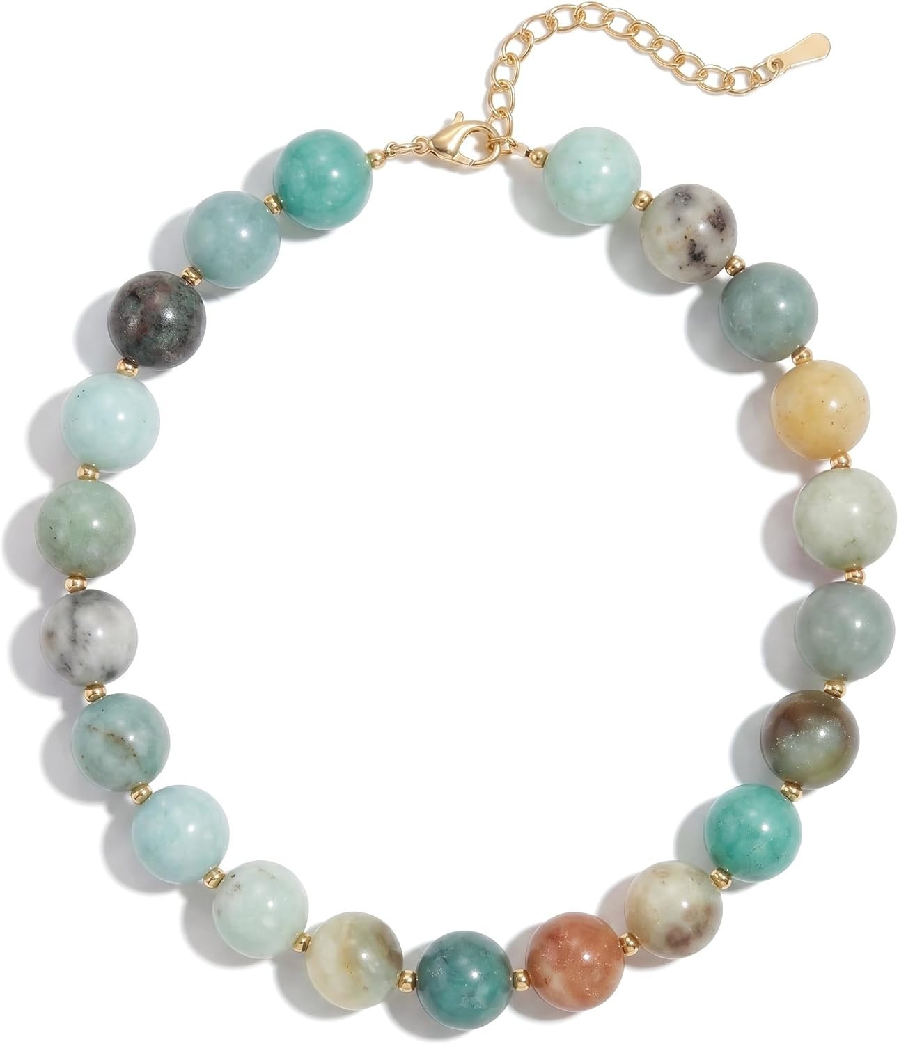 Unique Handmade Choker with Natural Amazonite Beads – Boho Beach Essential