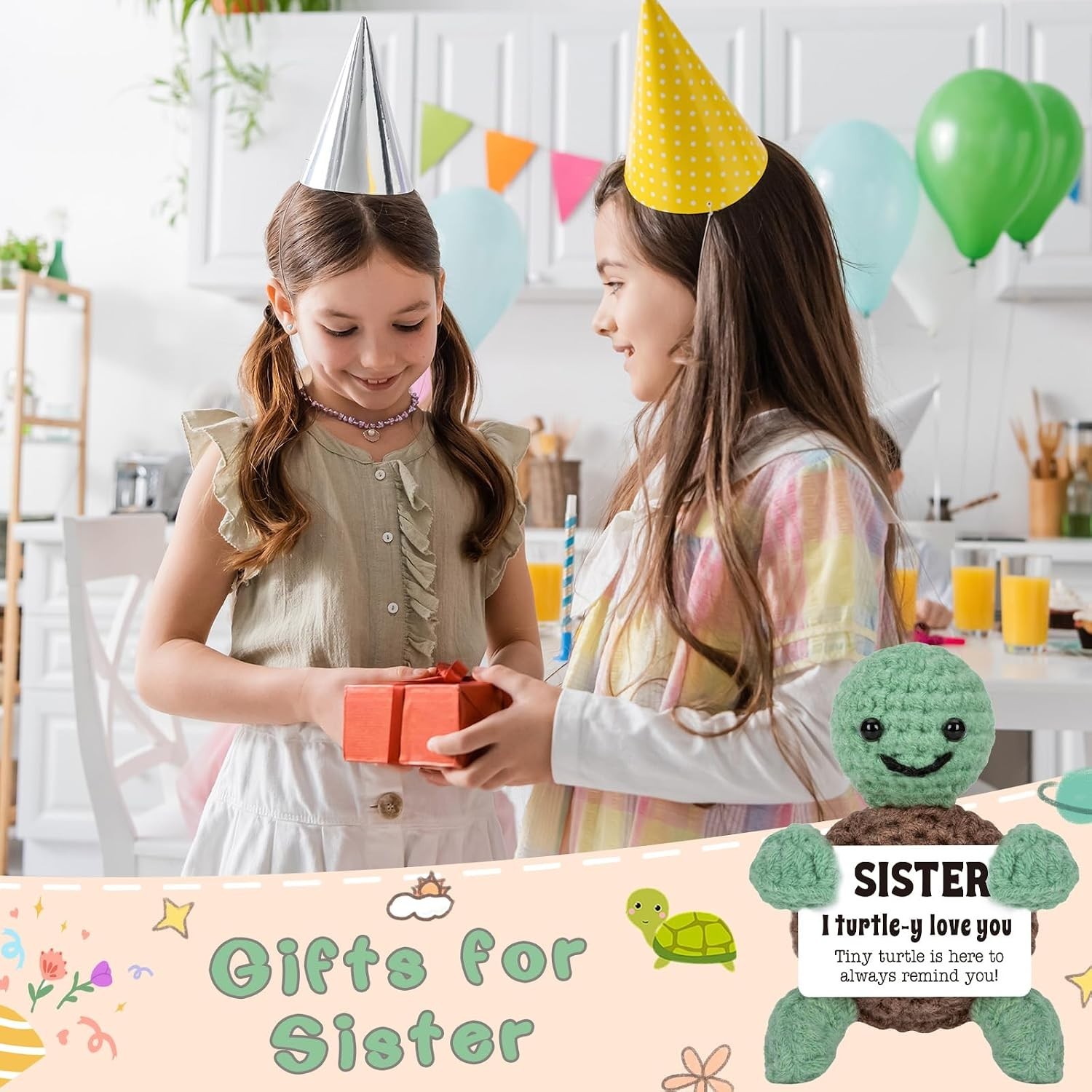 Cute Emotional Mini Turtle – Heartwarming Gift for Sisters & Special Occasions