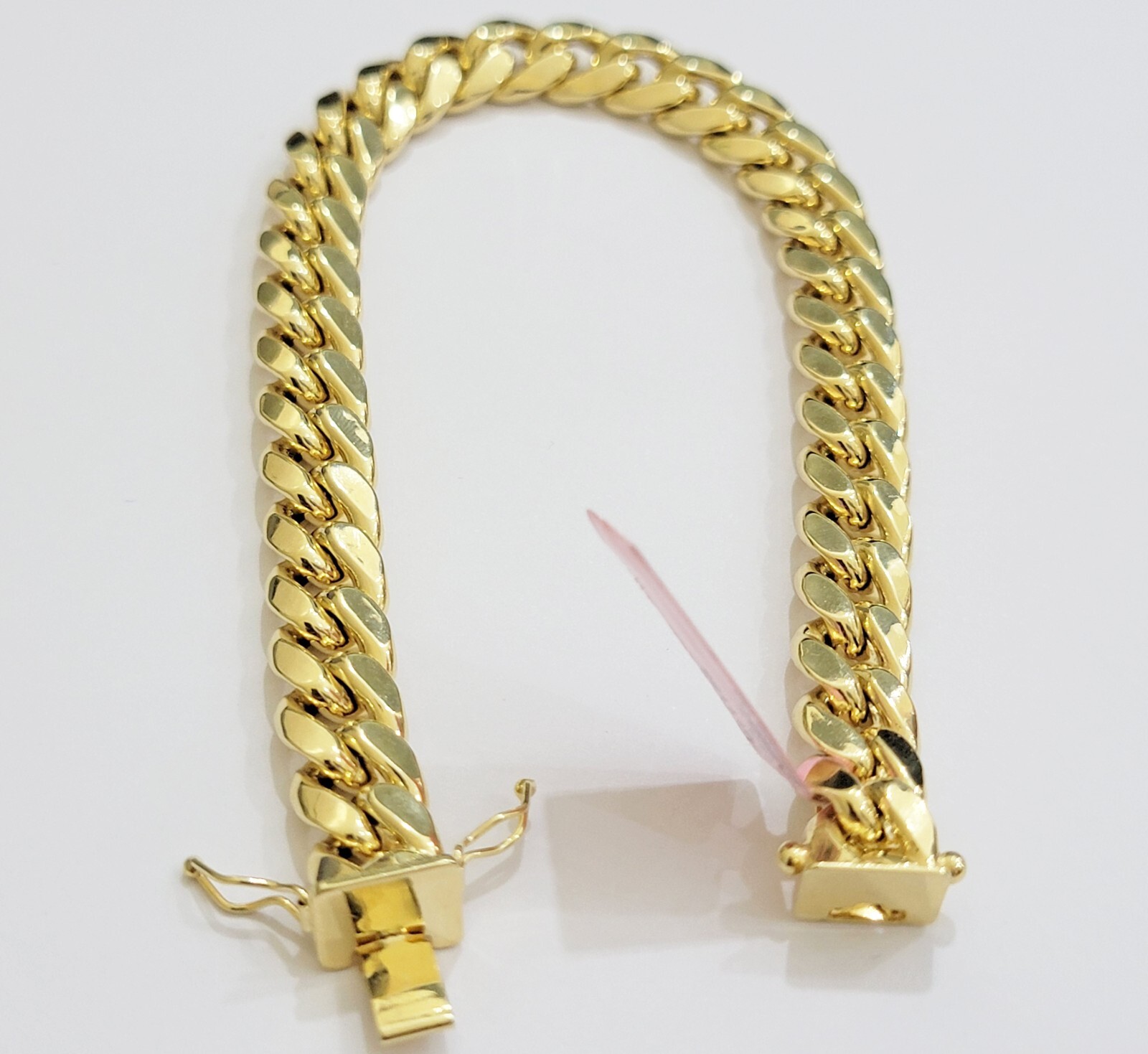 Real 14k Gold Bracelet 9mm Miami Cuban Link 7.5″- 9 Inch Mens 14kt Yellow Gold
