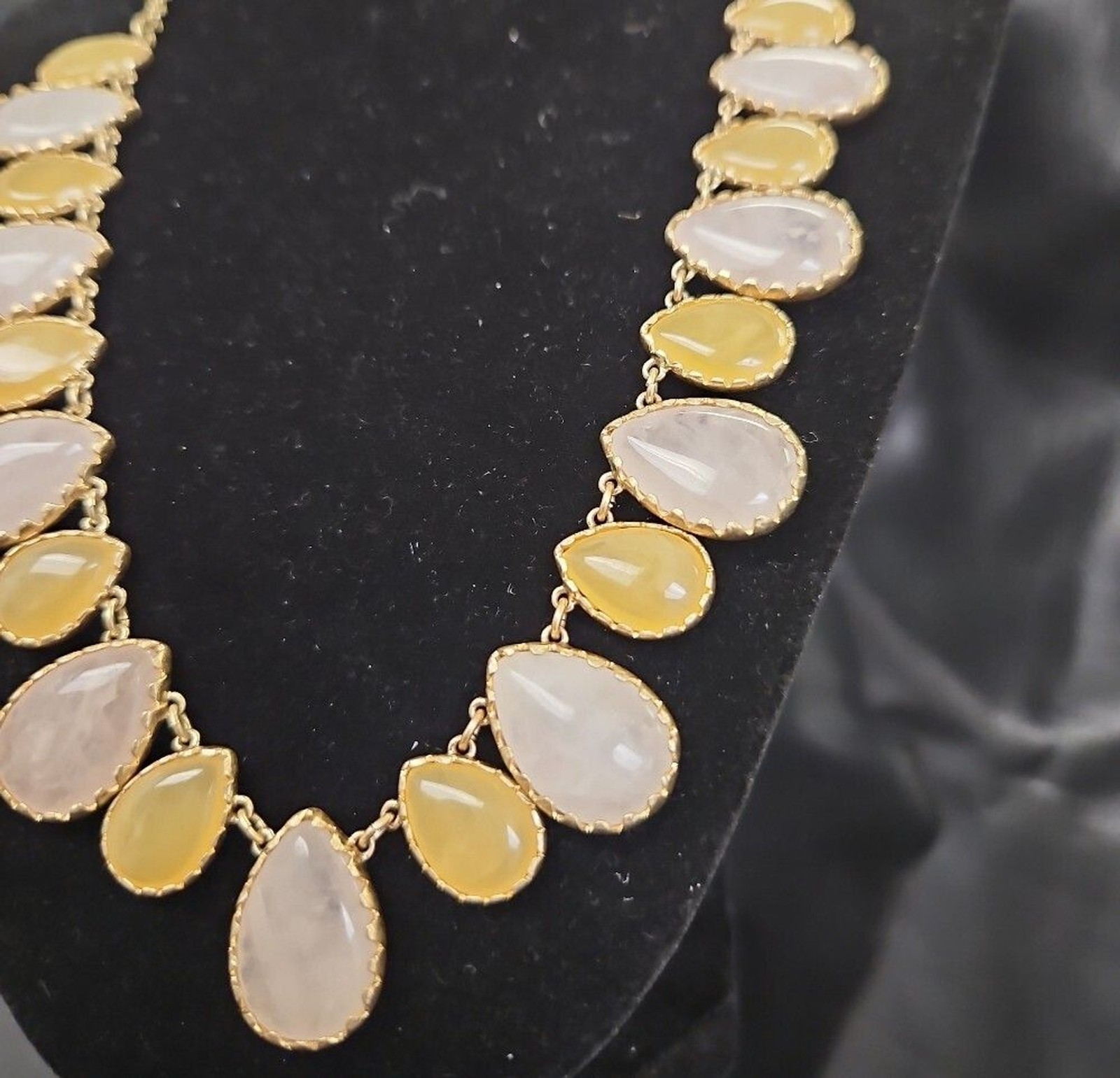 LOFT Gold Tone Necklace with Quartz Teardrops