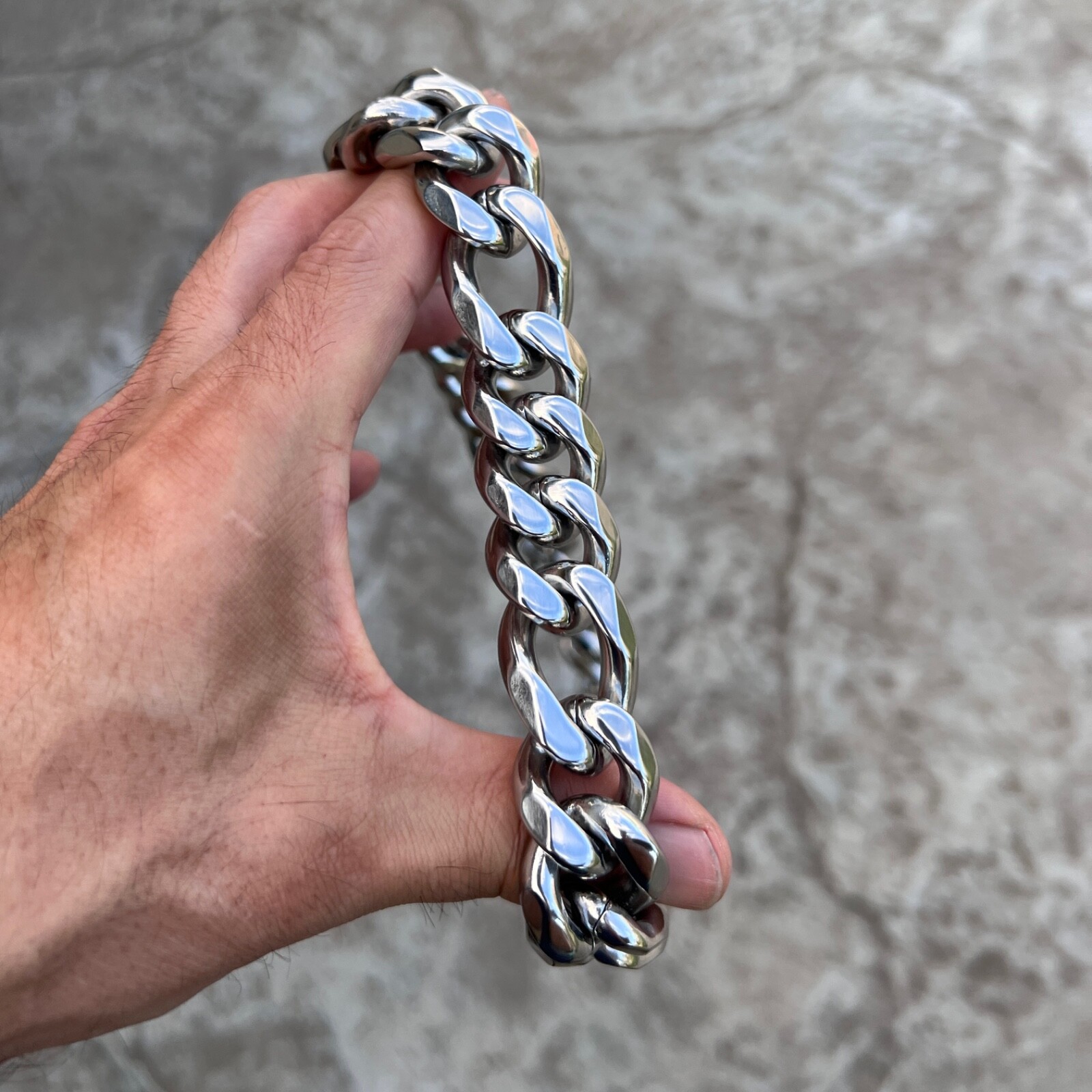 Mens Figaro Link Chain 316L Stainless Steel Heavy Necklace 22MM Thick 18″-30″ in
