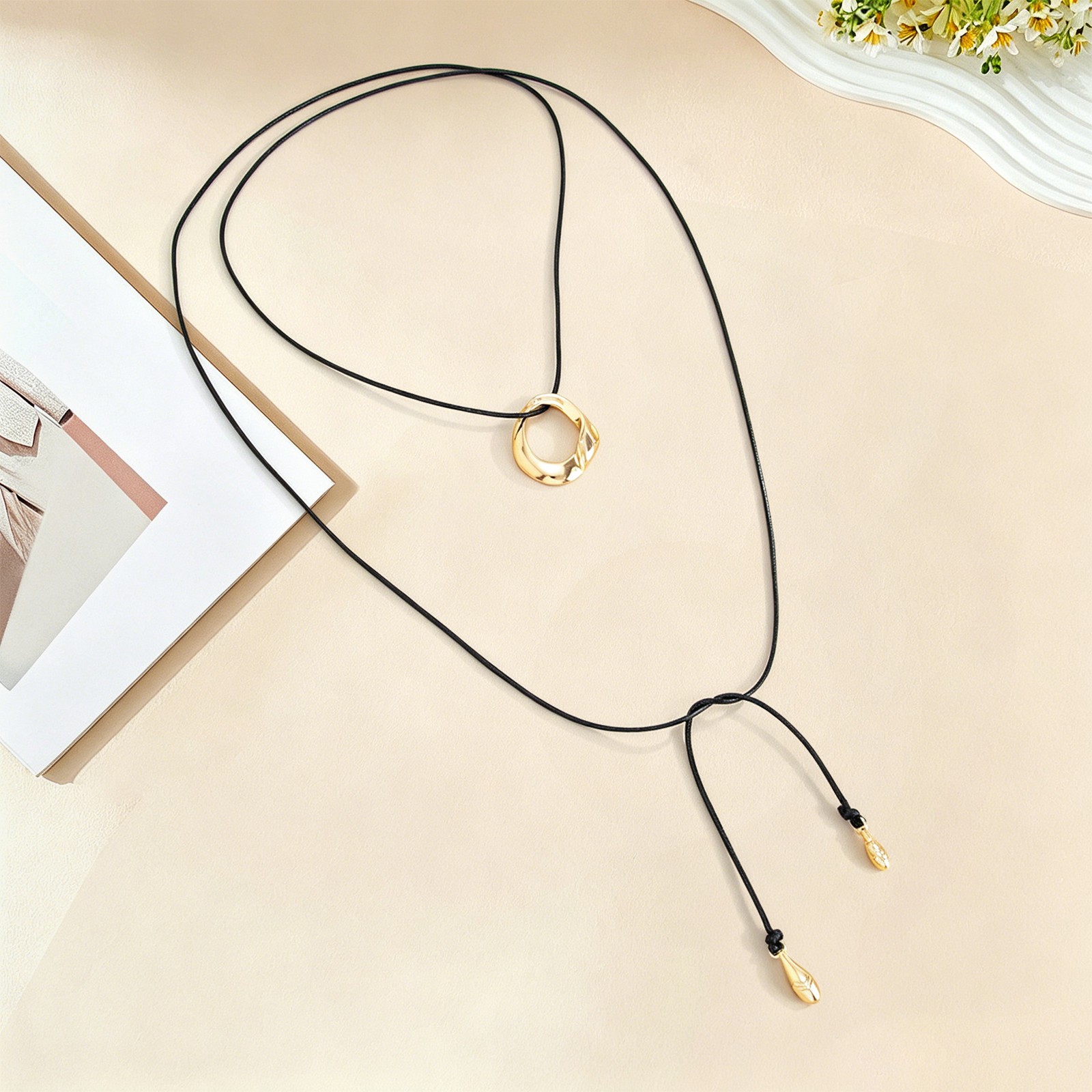Women Retro Bohemian Long Wrap Necklace for Vacation Daily Wear Gift for Her