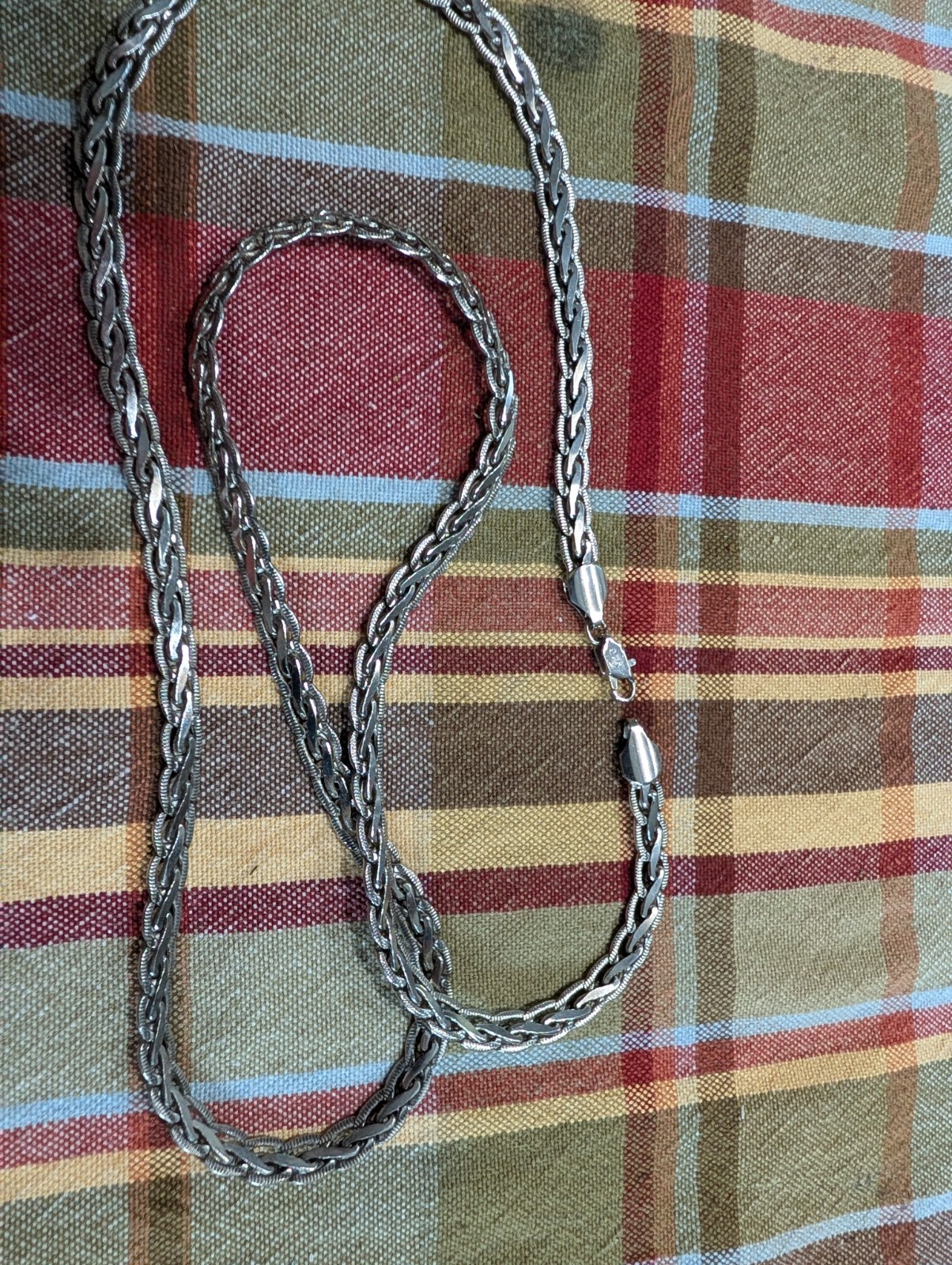 30″ Braided Gorgeous Chain. Silver Plated.