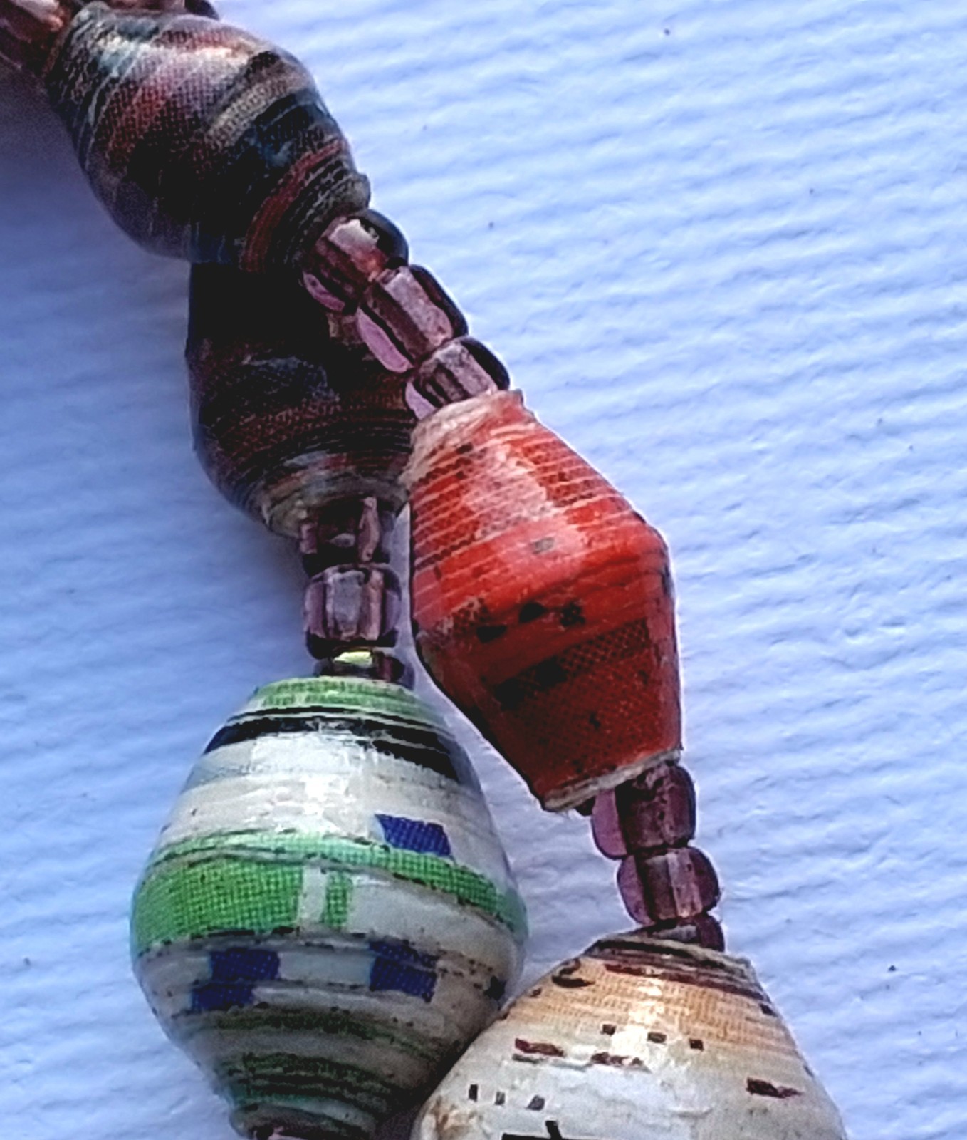 authentic Signed bead for life paper bead bohemian necklace 40 inch strand