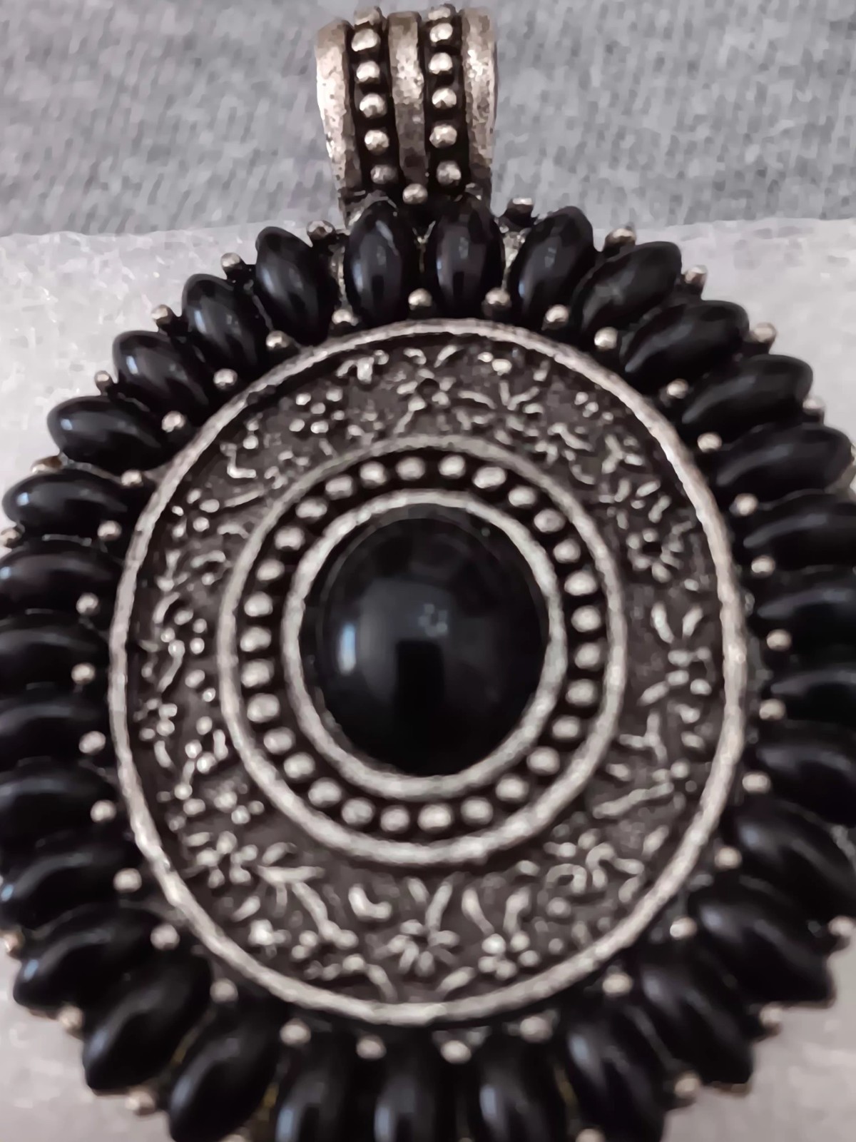 Black and Metal Pendant Detailed for Chain Western Bohemian Gothic Retro