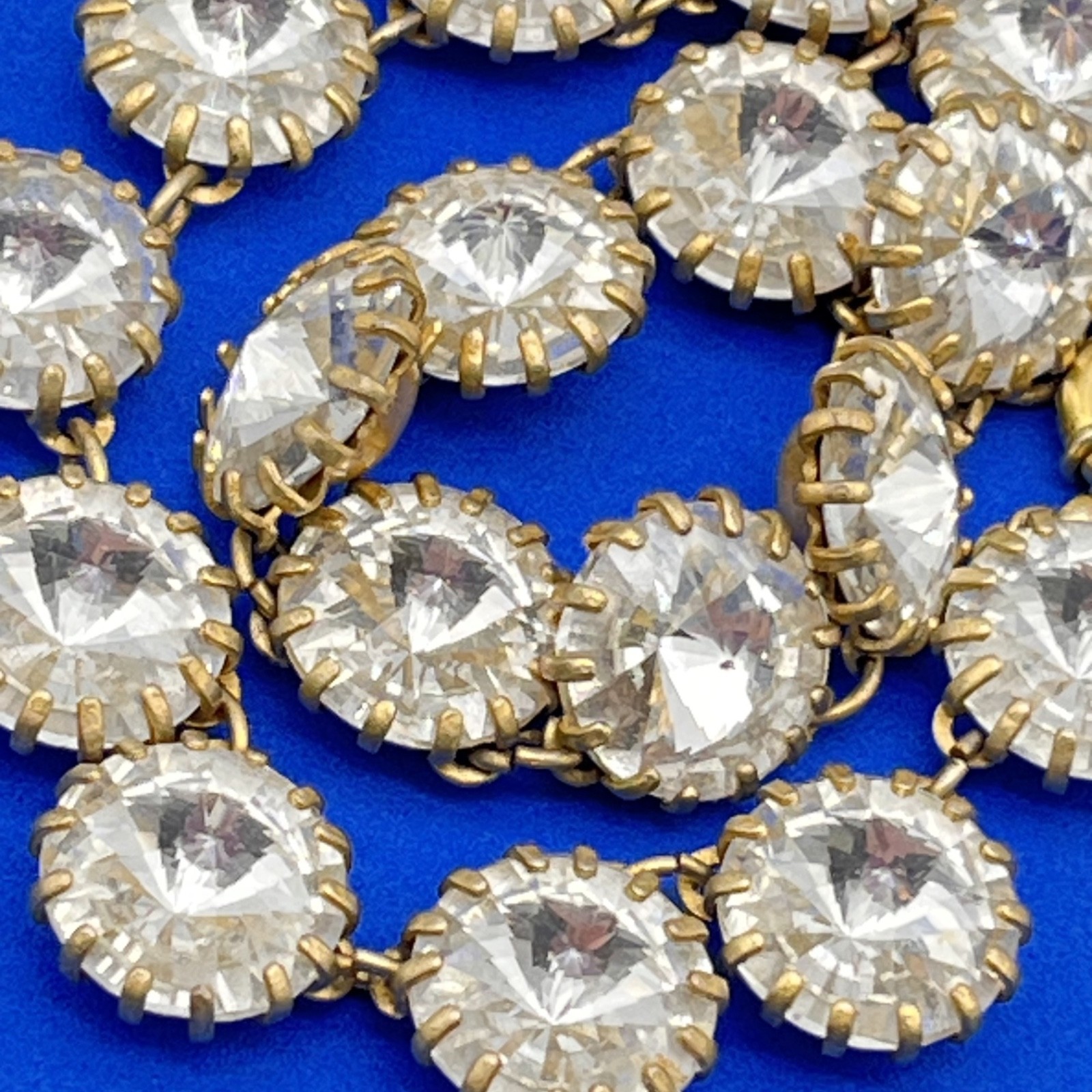 J Crew Crystal Necklace Rivoli Rhinestones Sparkly Statement 14″