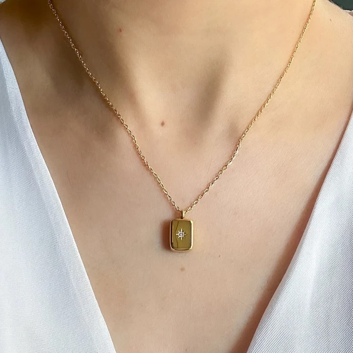 18K Gold Plated North Star Pendant Necklace for Women | Waterproof Anti-Tarnish
