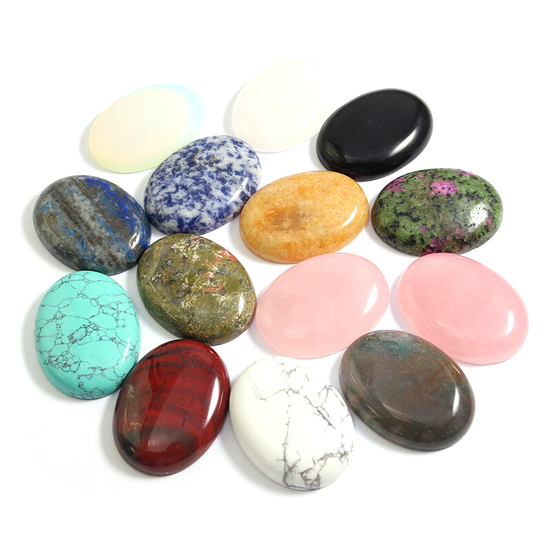 30x40mm Charms Natural Oval CAB CABOCHON Stone Bead For Jewelry Making Wholesale